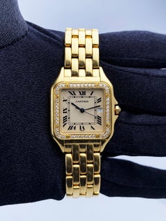 Cartier Panthere Large Size Diamond 18K Yellow Gold Watch