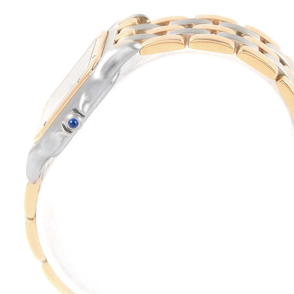 Cartier Panthere Large Steel 18 Karat Yellow Gold Three-Row Watch W25028B6 For Sale 4