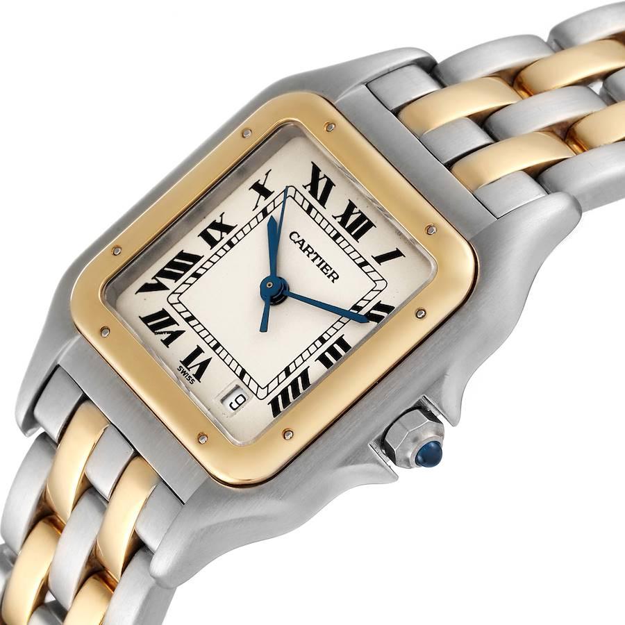 Cartier Panthere Large Steel 18K Yellow Gold Two Row Watch W25028B6 1