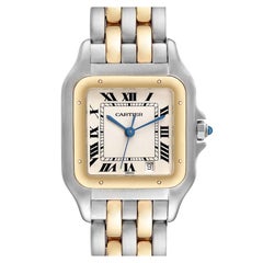 Cartier Panthere Large Steel 18K Yellow Gold Two Row Watch W25028B6