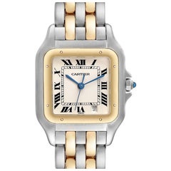 Cartier Panthere Large Steel 18K Yellow Gold Two Row Watch W25028B6