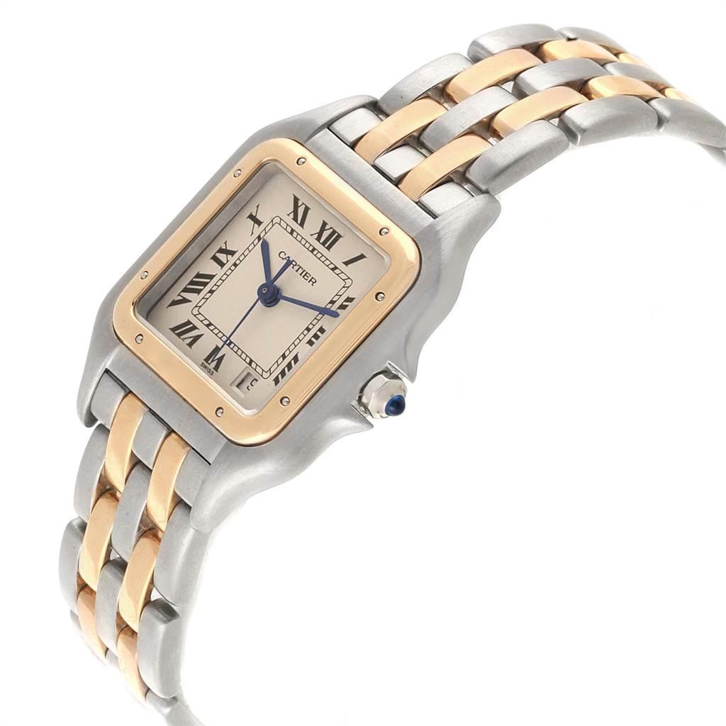 Cartier Panthere Large Steel Yellow Gold Two Row Men's Watch W25028B8 For Sale 1