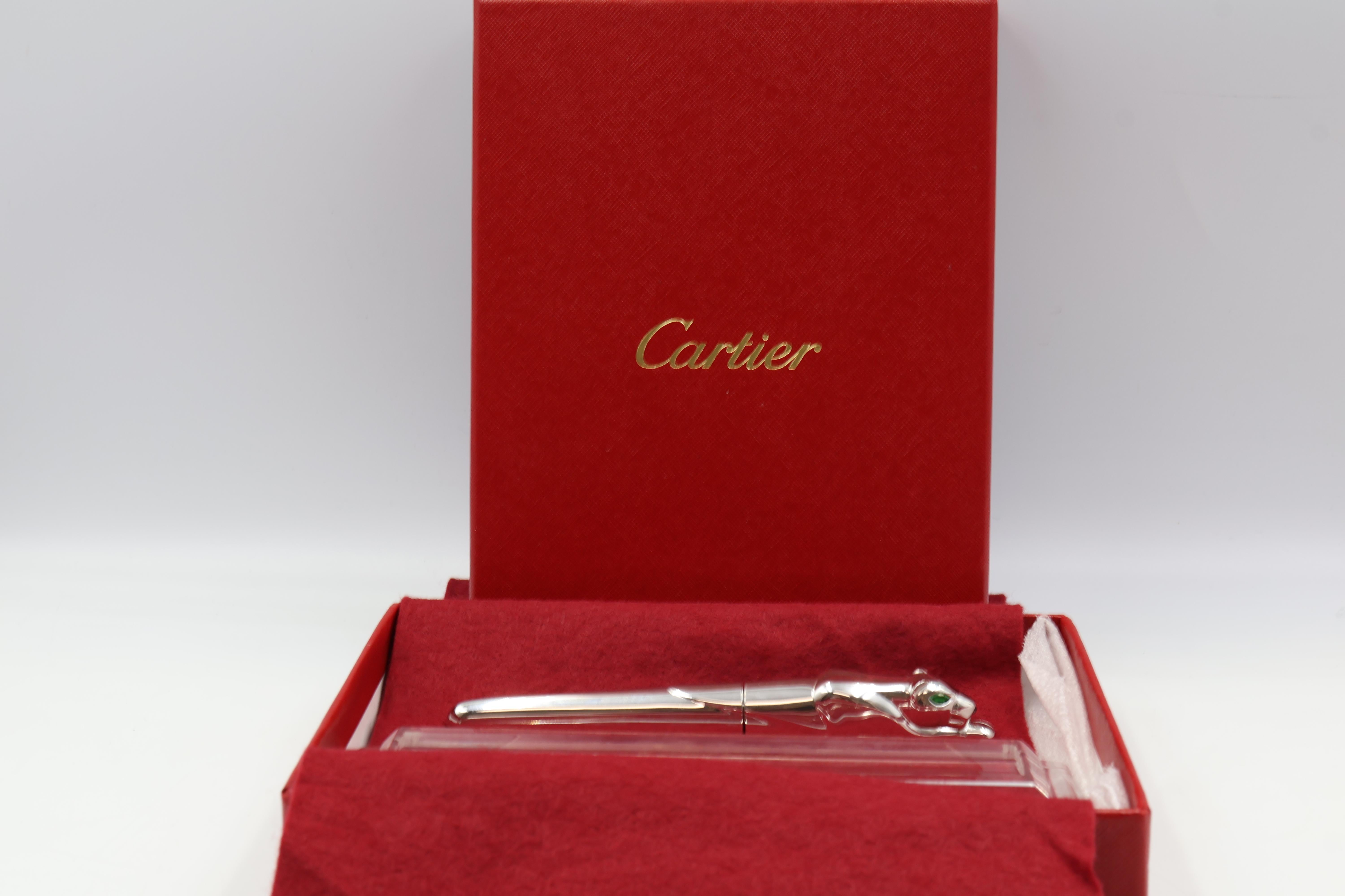 Cartier Panthère Edition Limitée Stylo Plume en Argent Sterling 326/500 en vente 7