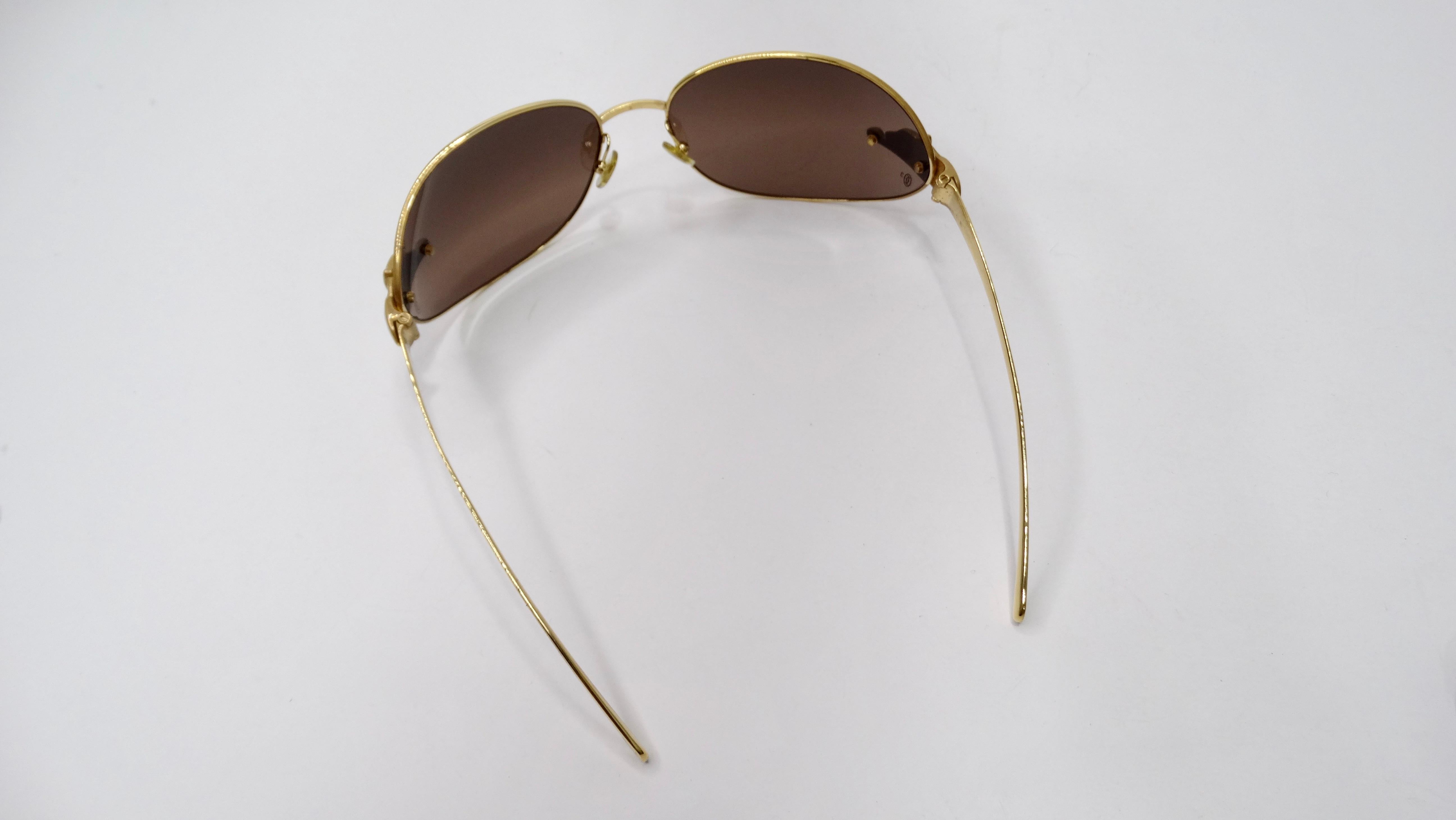 Brown Cartier Panthere Limited Series Sunglasses 