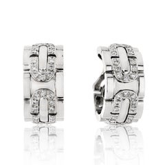 Cartier Panthere Maillon Pendientes de aro de diamantes Panthere Maillon de oro blanco de 18k