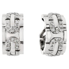 Cartier Panthere Maillon 18k White Gold Panthere Maillon Diamond Hoop Earrings