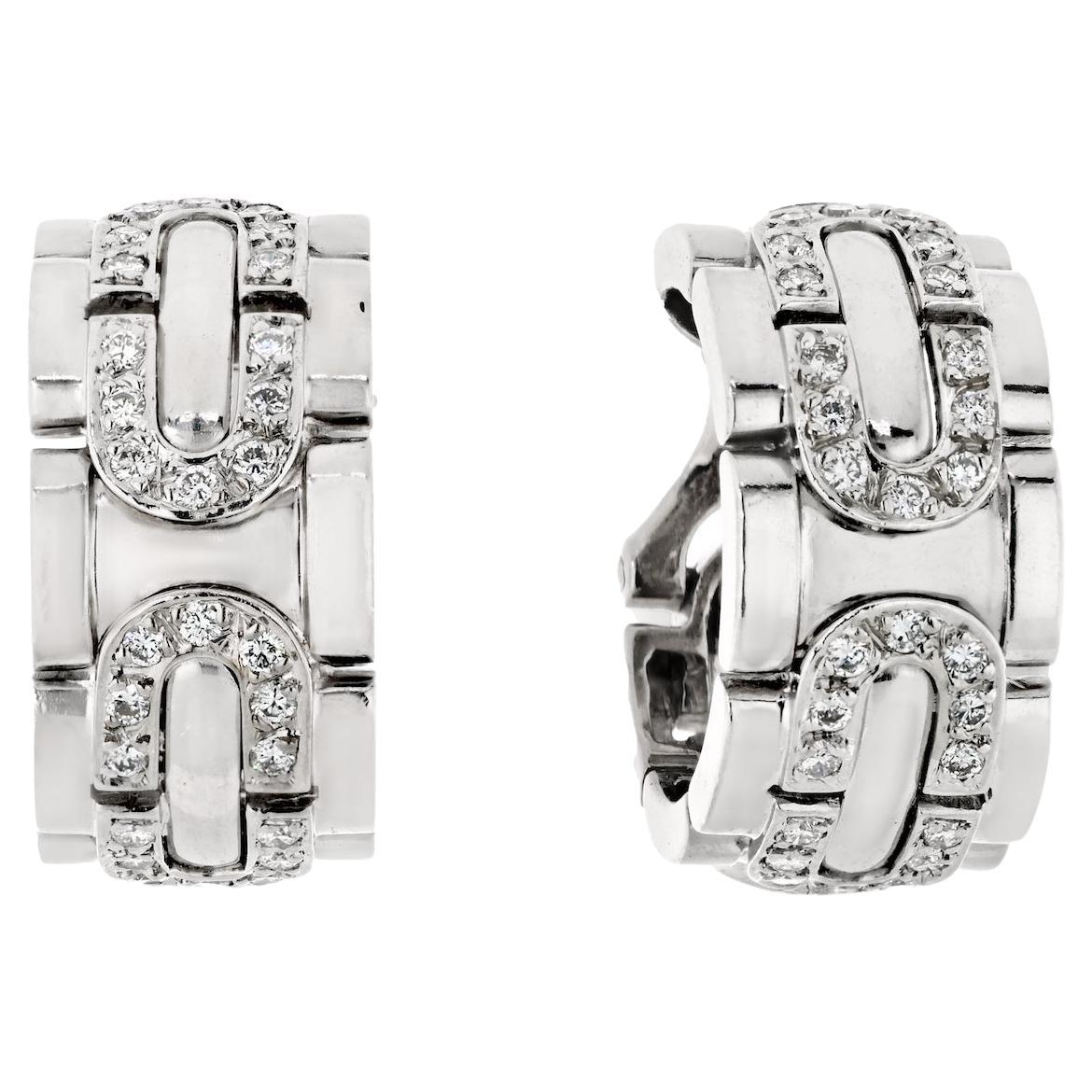 Cartier Créoles Panthère Maillon en or blanc 18 carats et diamants