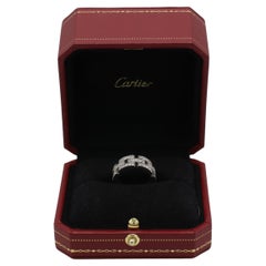 Cartier Panthere Maillon Three-Row 18K White Gold Natural Diamond Band Ring