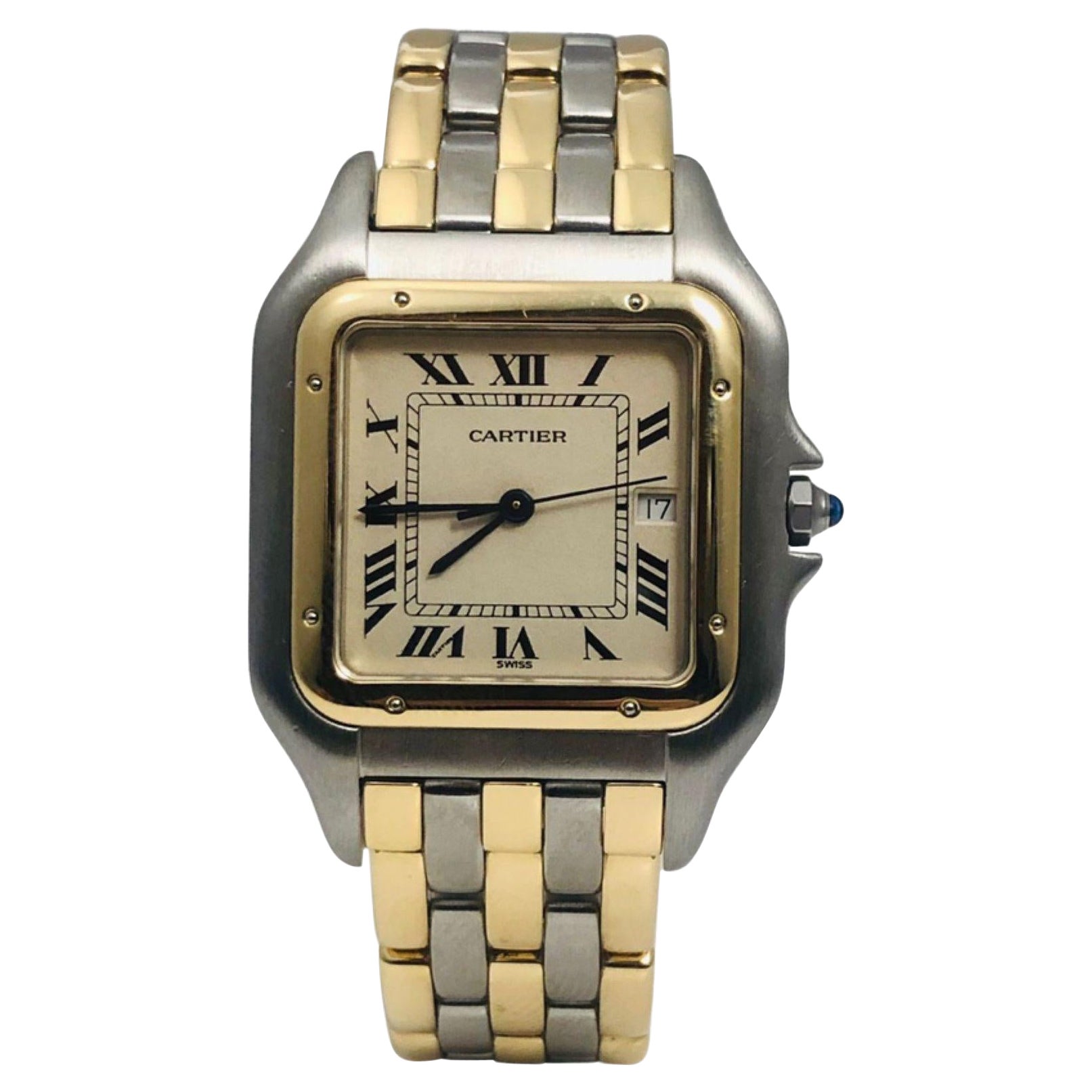 Cartier Panthere Medium 3 Row Zweifarbiger Edelstahl/Gelbgold Ref. W25028B8
