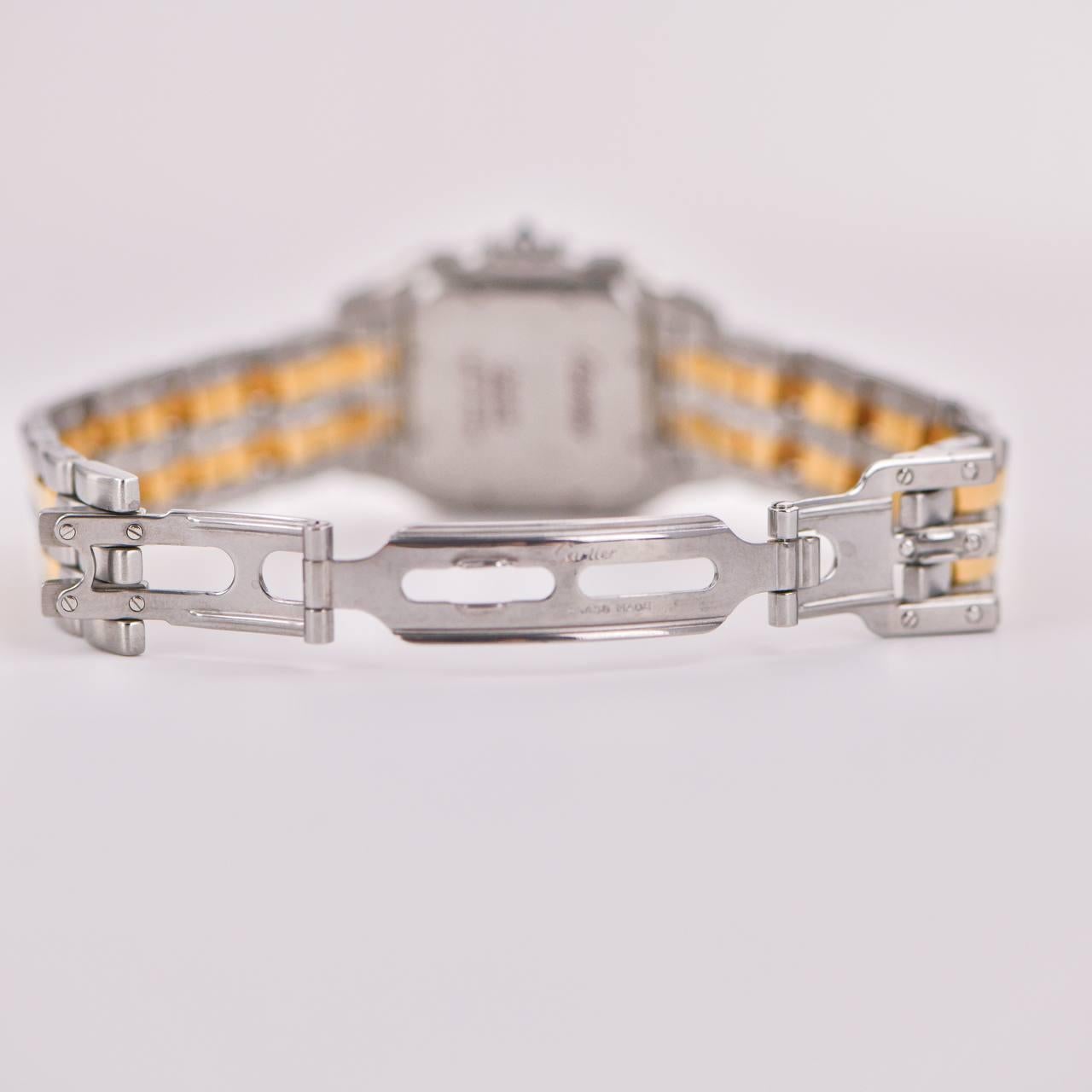 Cartier Panthère Medium Model Steel 18k Yellow Gold Watch W2PN0007 For Sale 1