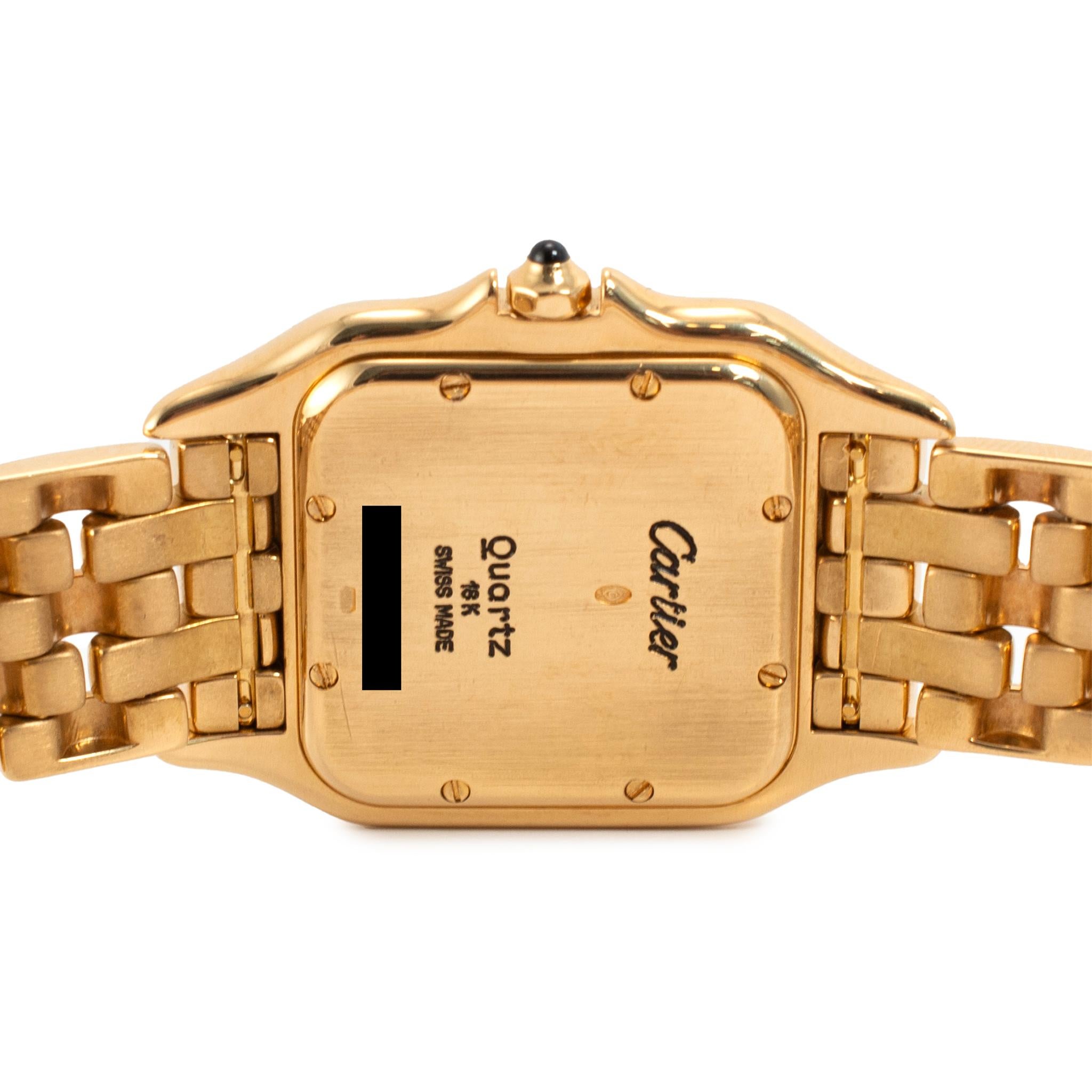 Cartier Panthere Medium Größe 27MM 8839 18K Gelbgold weiß römische Quarzuhr im Angebot 2