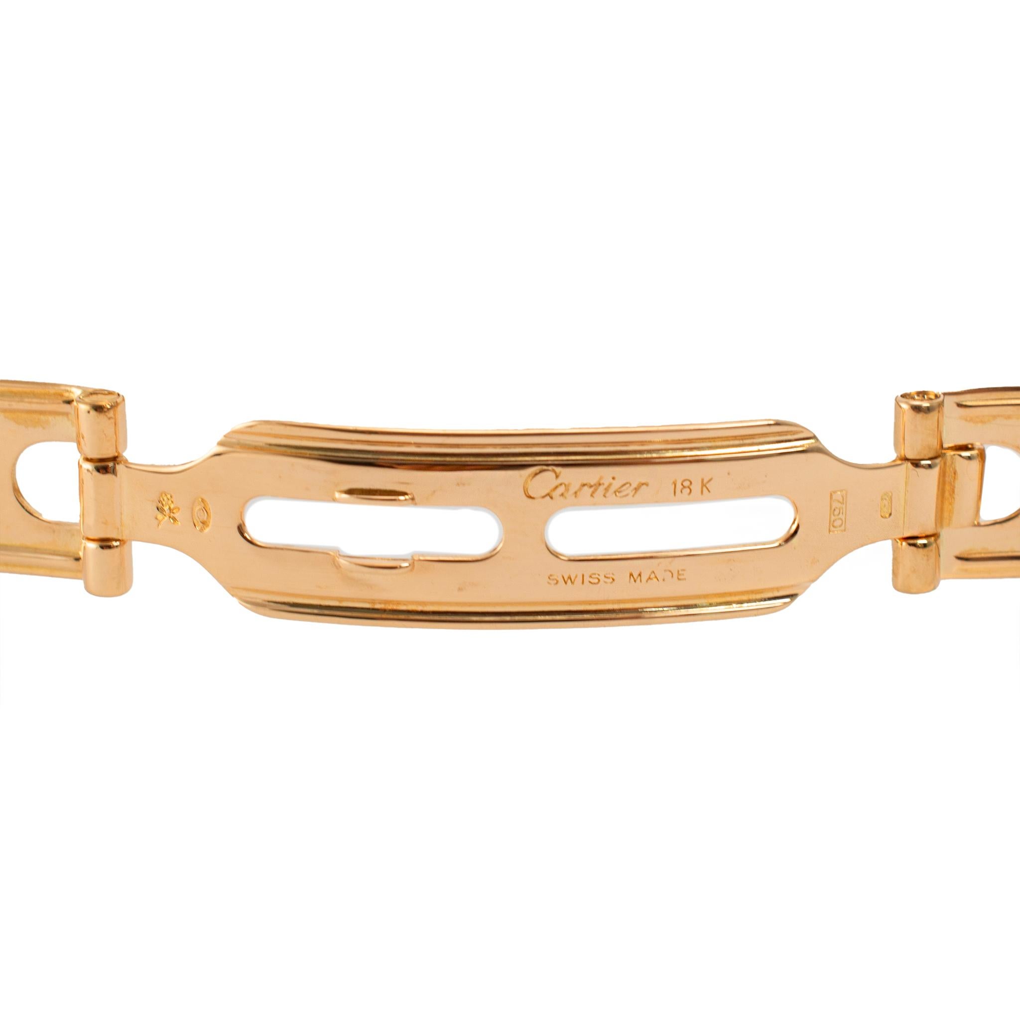 Cartier Panthere Medium Größe 27MM 8839 18K Gelbgold weiß römische Quarzuhr im Angebot 3