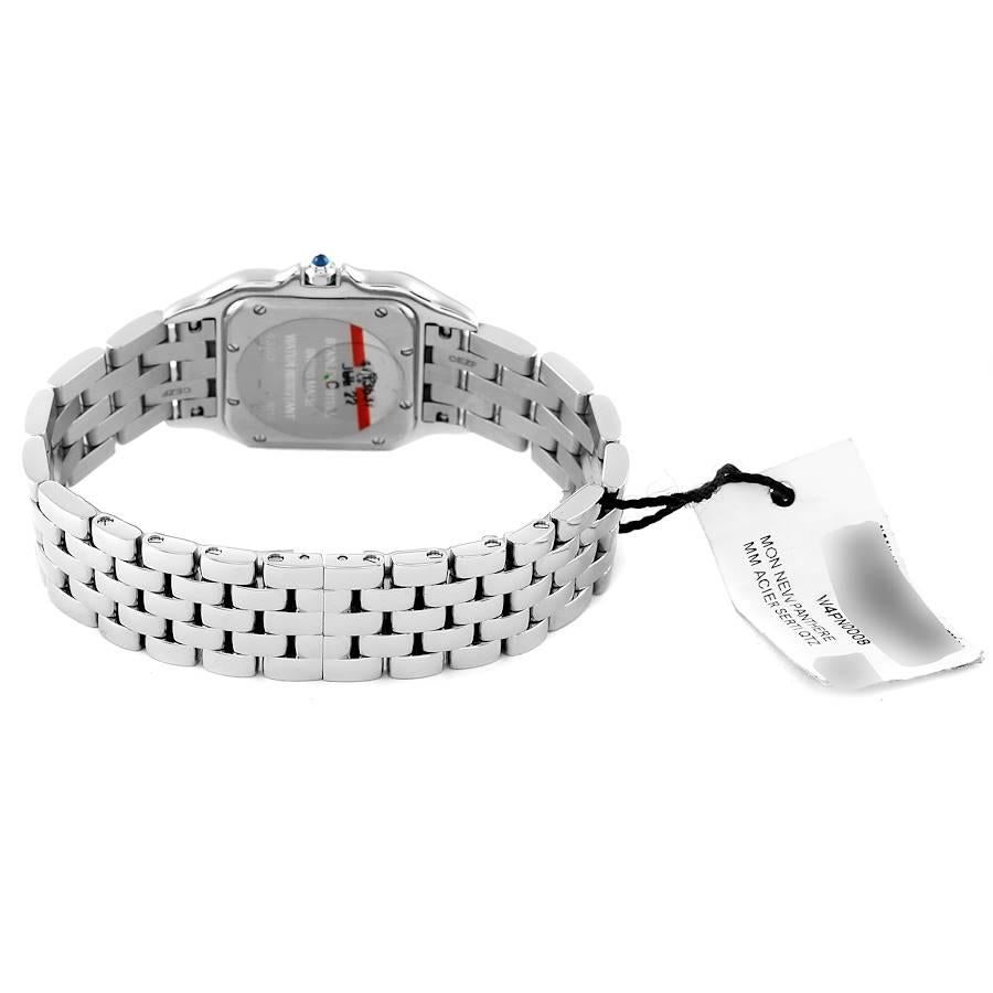 Cartier Panthere Medium Steel Diamond Bezel Ladies Watch W4PN0008 Unworn For Sale 3