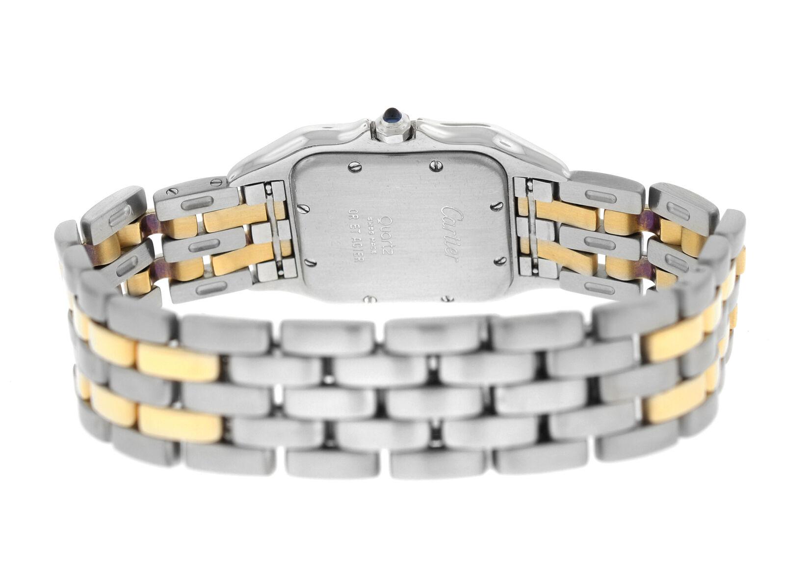 Cartier Panthere Midsize 18 Karat Yellow Gold Two-Row Date Quartz Watch For Sale 2