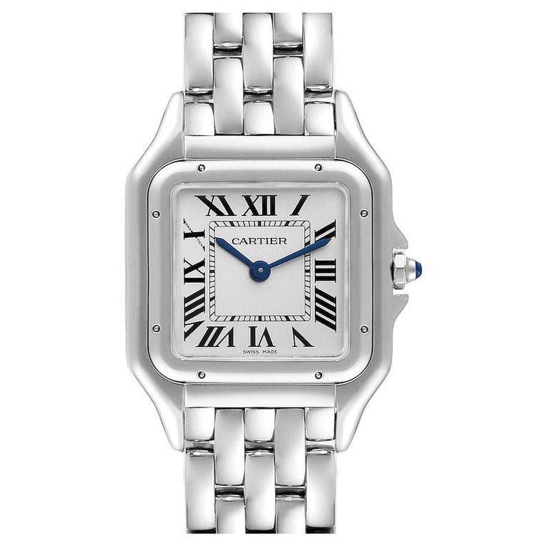 Cartier Panthere Midsize Steel Ladies Watch WSPN0007 Box Card For Sale