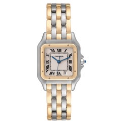 Cartier Panthere Midsize Steel Yellow Gold Three Row Ladies Watch