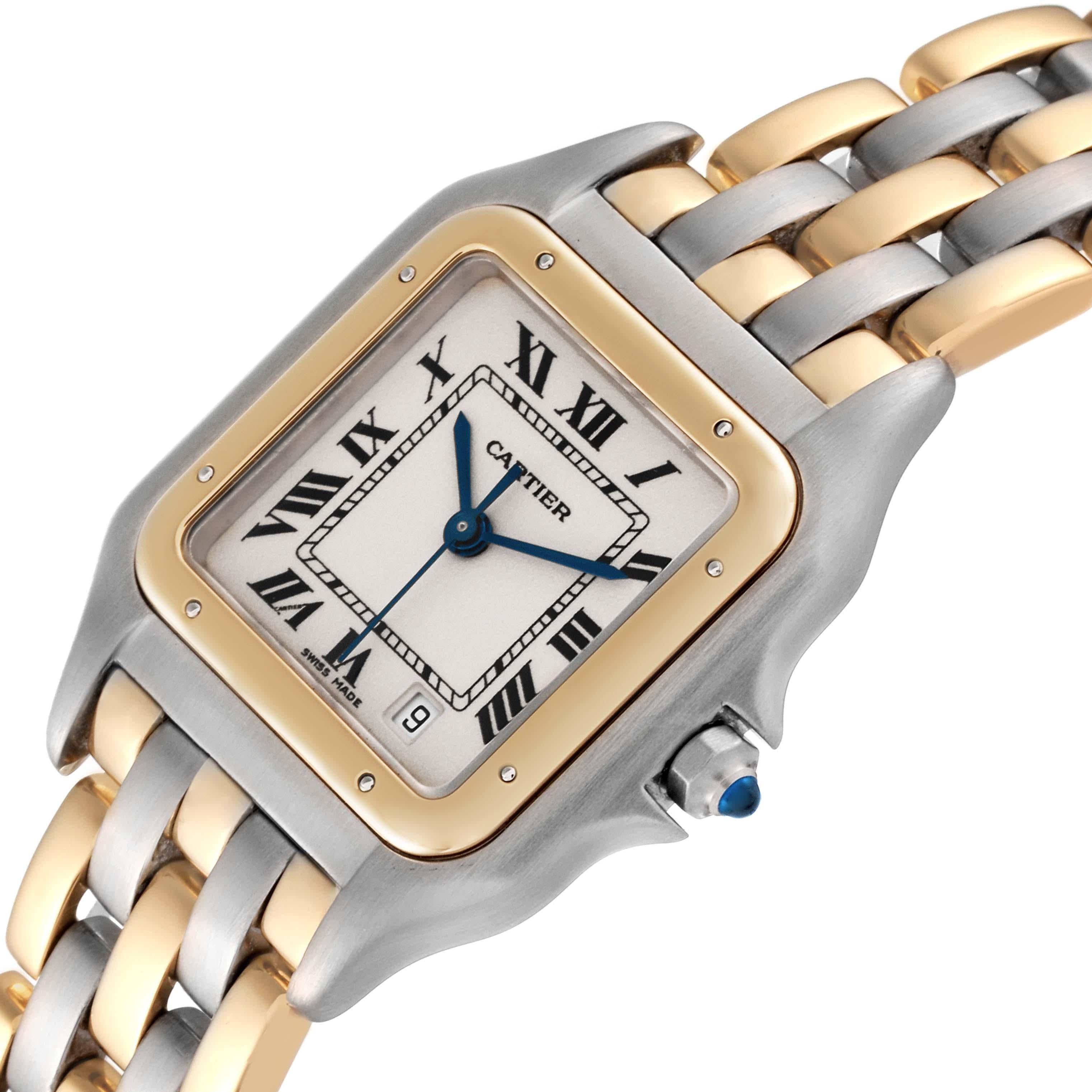 Cartier Panthere Midsize Steel Yellow Gold Three Row Ladies Watch  1
