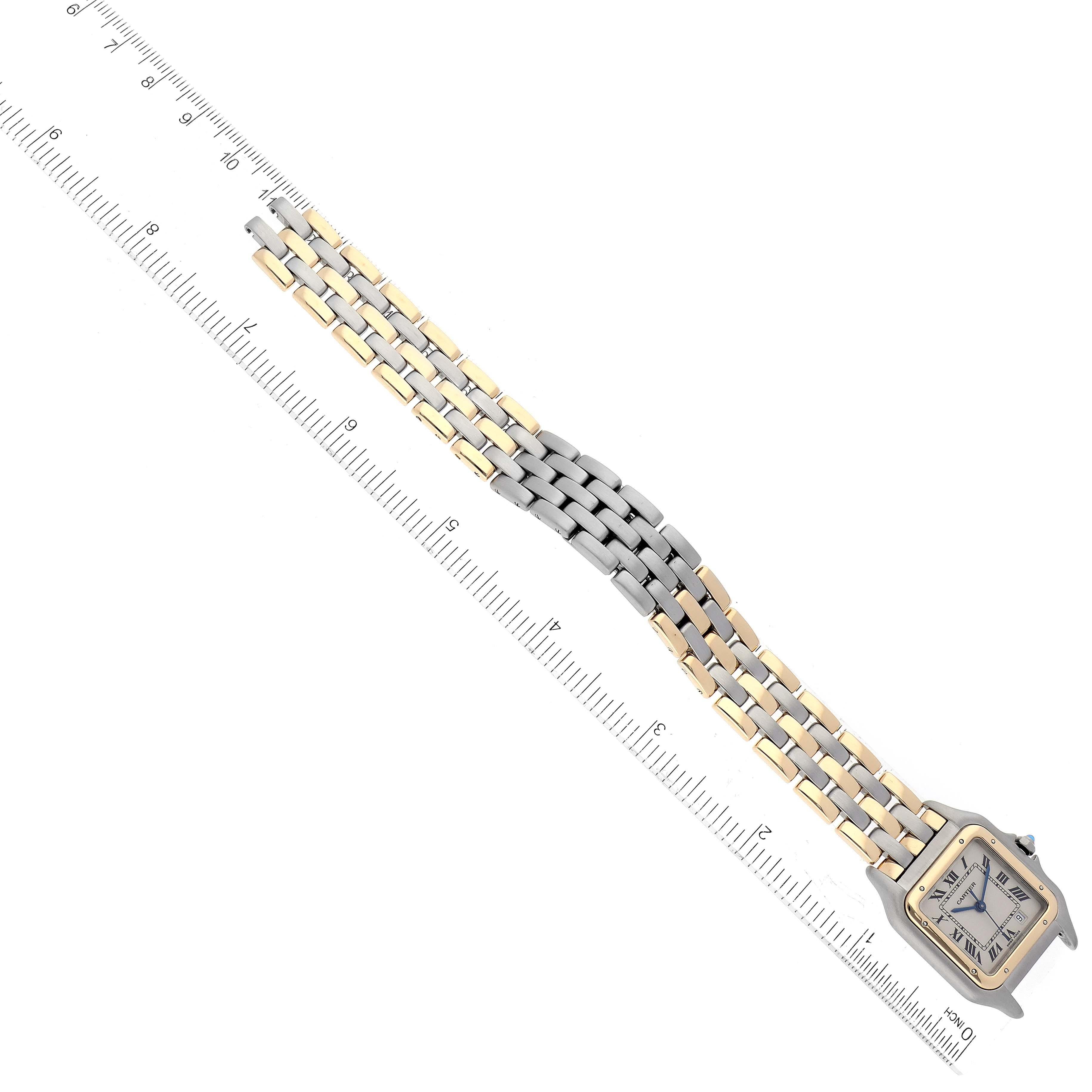 Cartier Panthere Midsize Steel Yellow Gold Three Row Ladies Watch  4