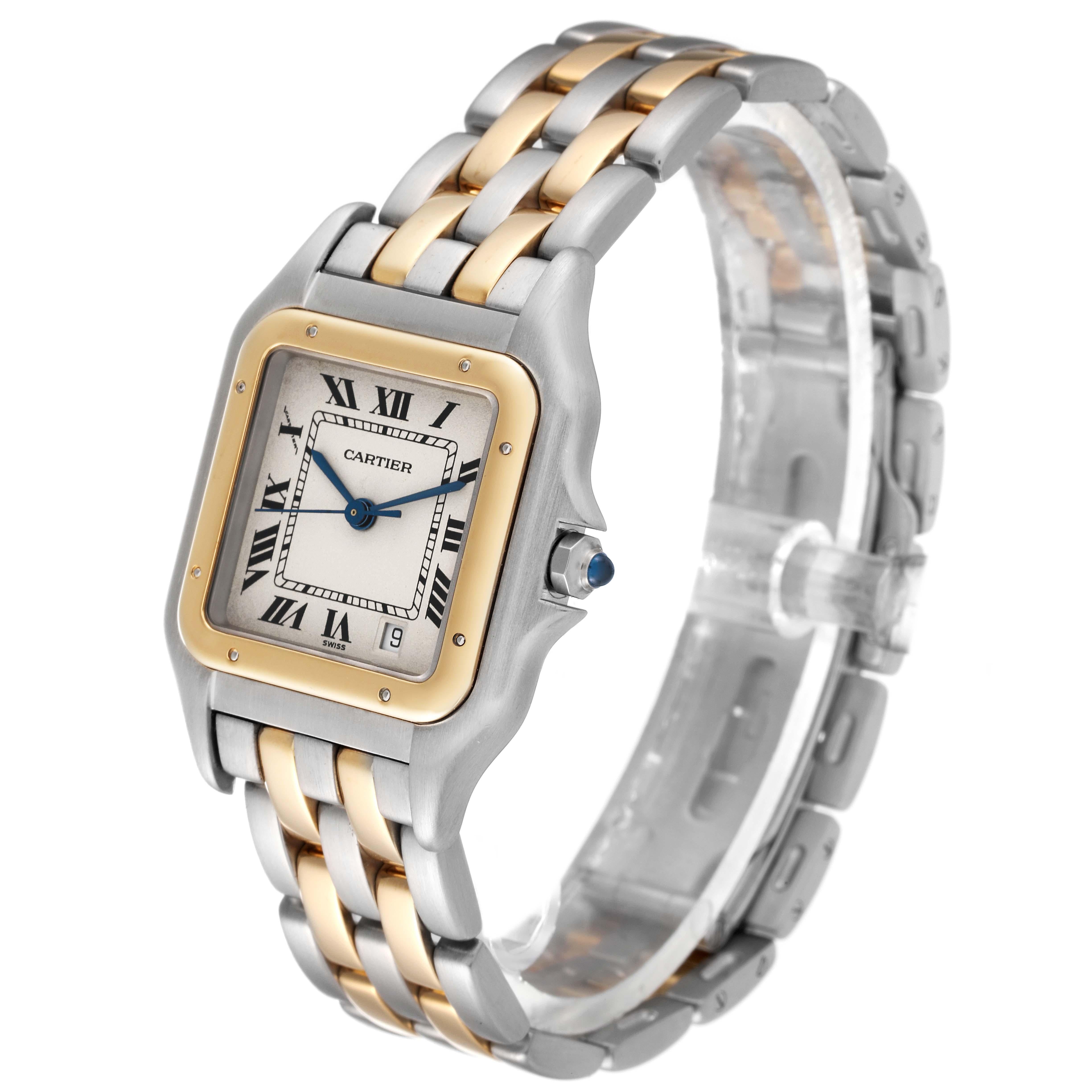 Women's Cartier Panthere Midsize Steel Yellow Gold Two Row Ladies Watch W25028B8