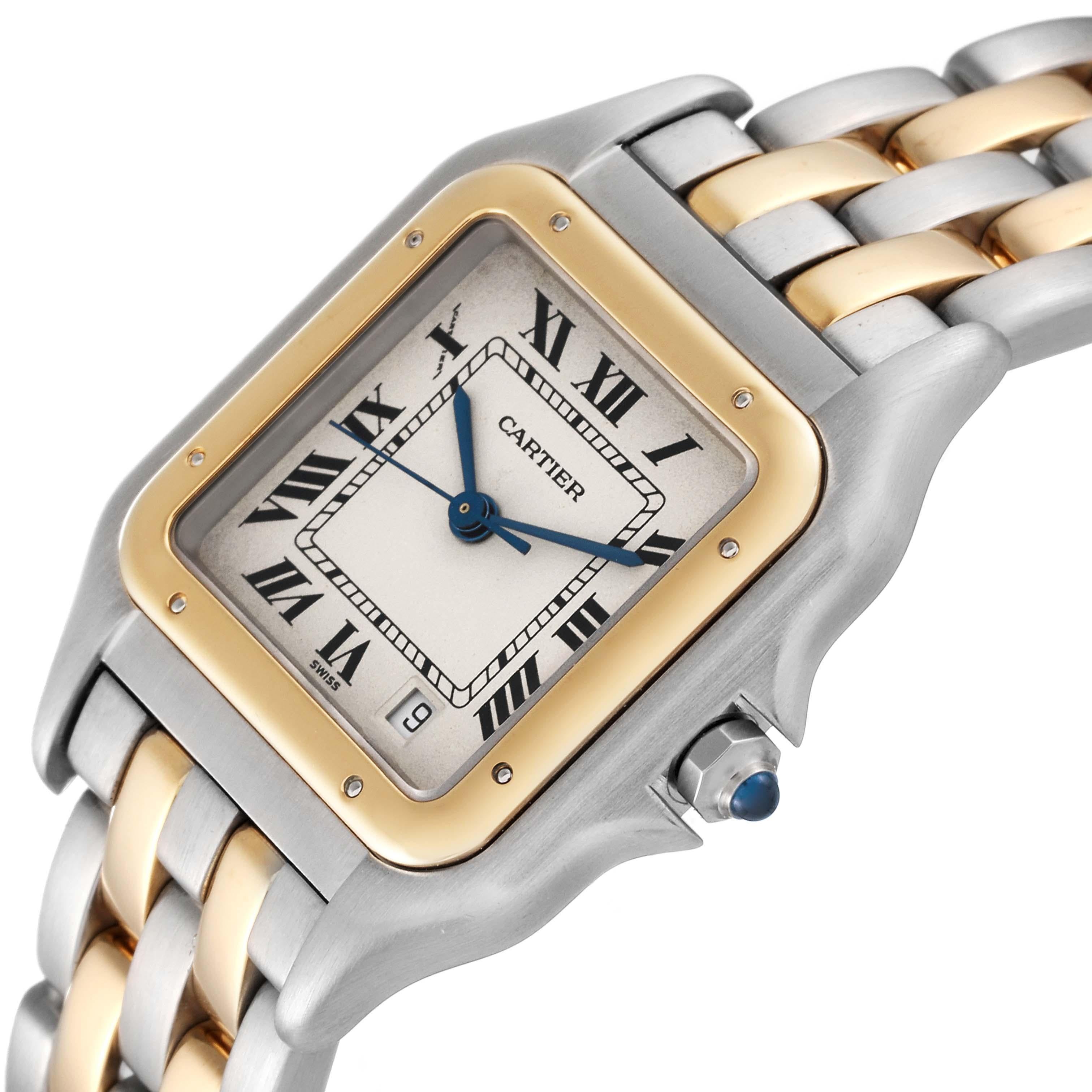 Cartier Panthere Midsize Steel Yellow Gold Two Row Ladies Watch W25028B8 1