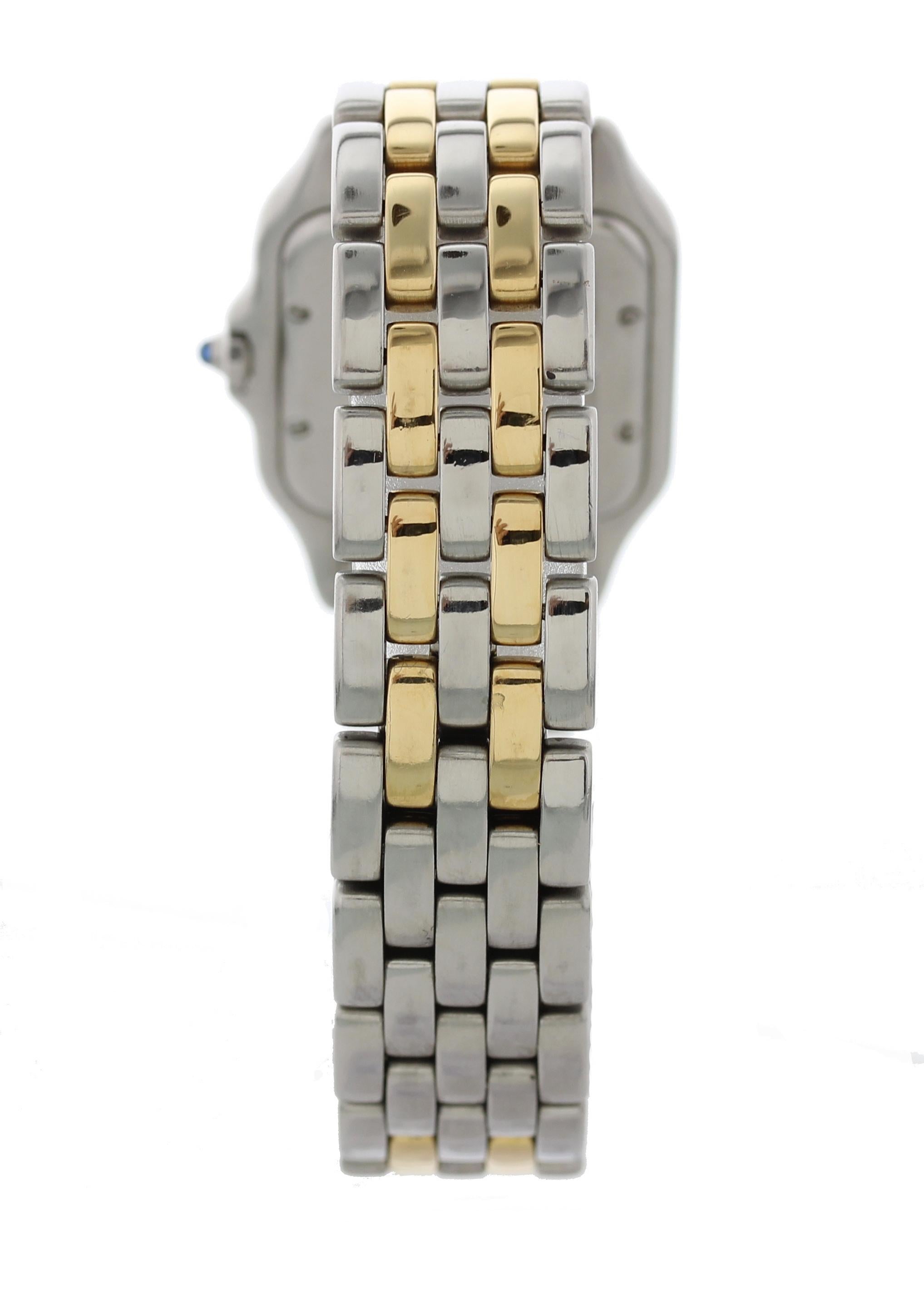 Women's Cartier Panthere Midsize Two-Row Ladies Watch For Sale