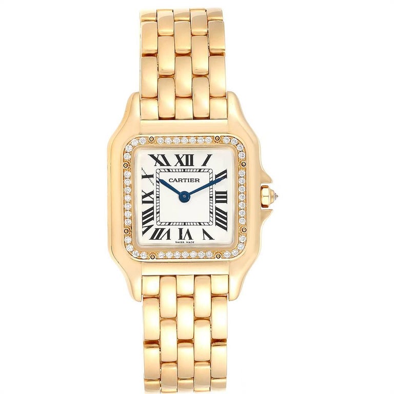 Cartier Panthere Midsize Yellow Gold Diamond Ladies Watch Wjpn0016 For Sale At 1stdibs