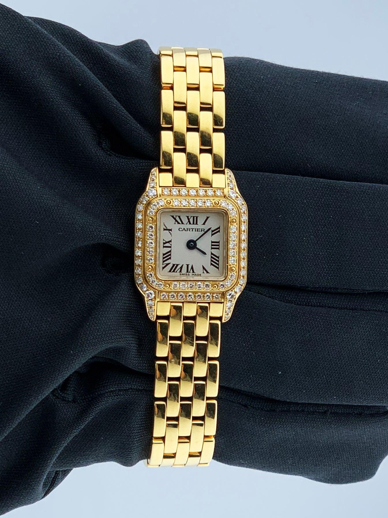 Cartier Panthere Mini 2360 18K Yellow Gold & Diamond Set Ladies Watch
