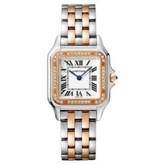 Cartier Panthere Mini in Steel and 18k Rose Gold with Diamond Bezel