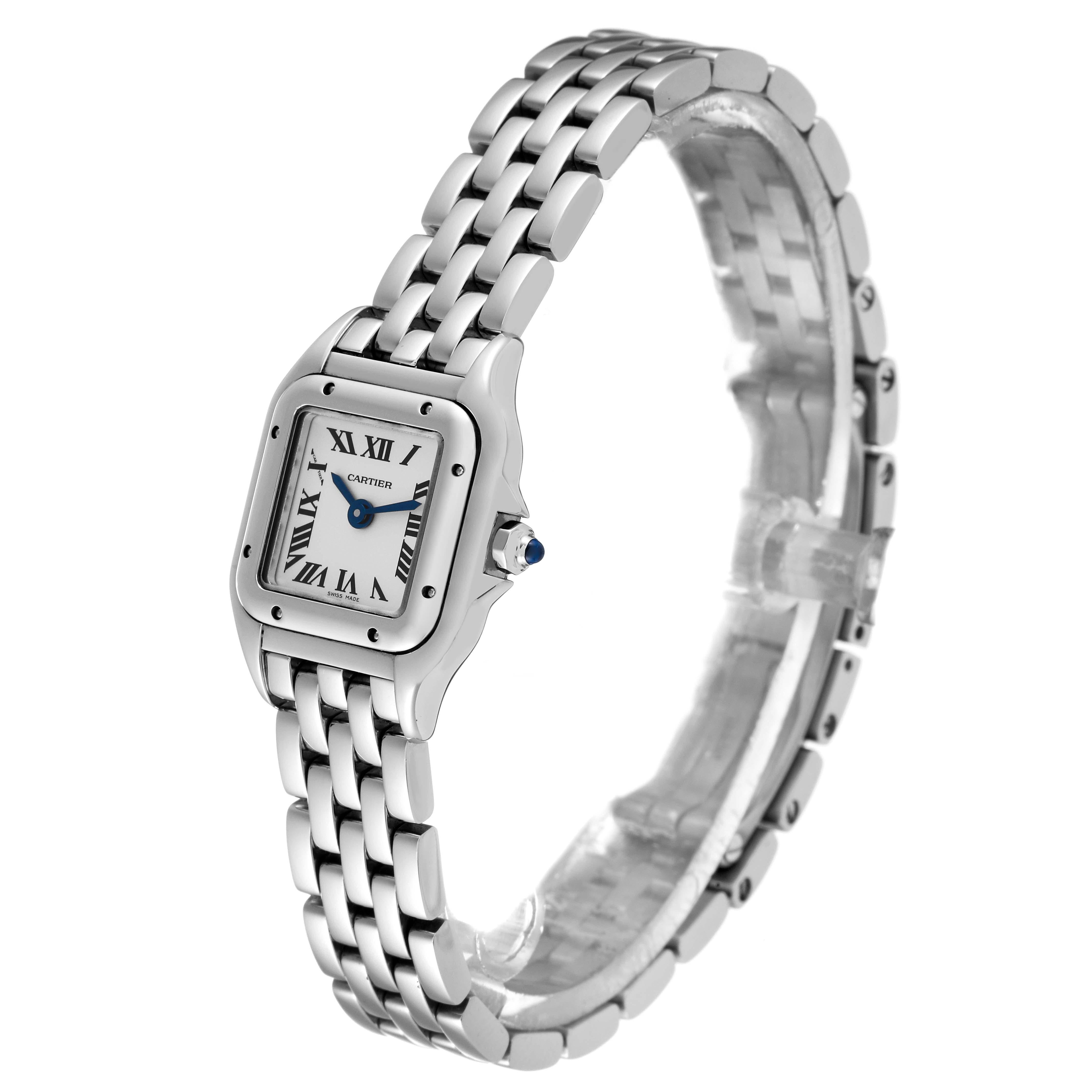 Cartier Panthere Mini Stainless Steel Ladies Watch WSPN0019 Box Card For Sale 2