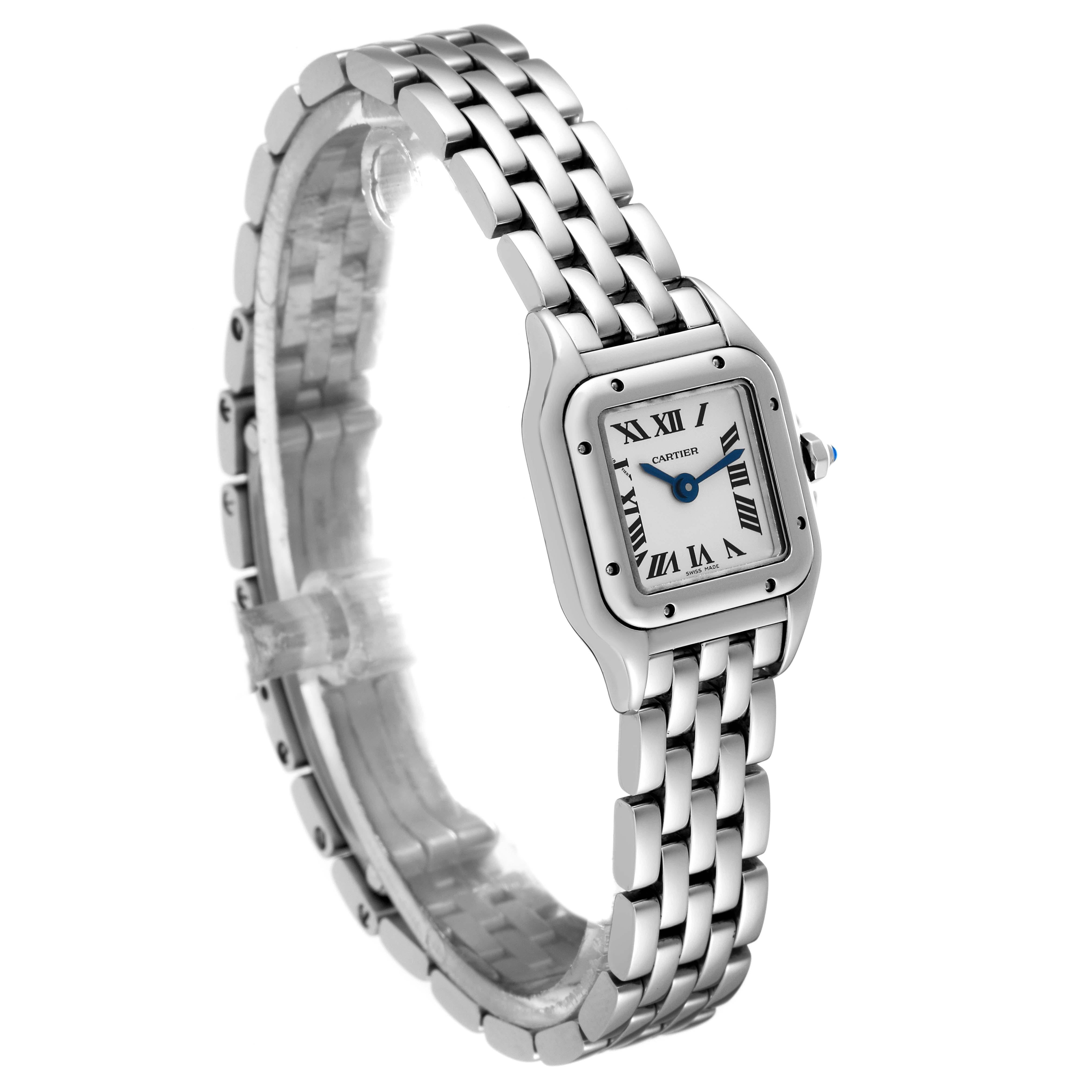 Cartier Panthere Mini Stainless Steel Ladies Watch WSPN0019 Box Card For Sale 4