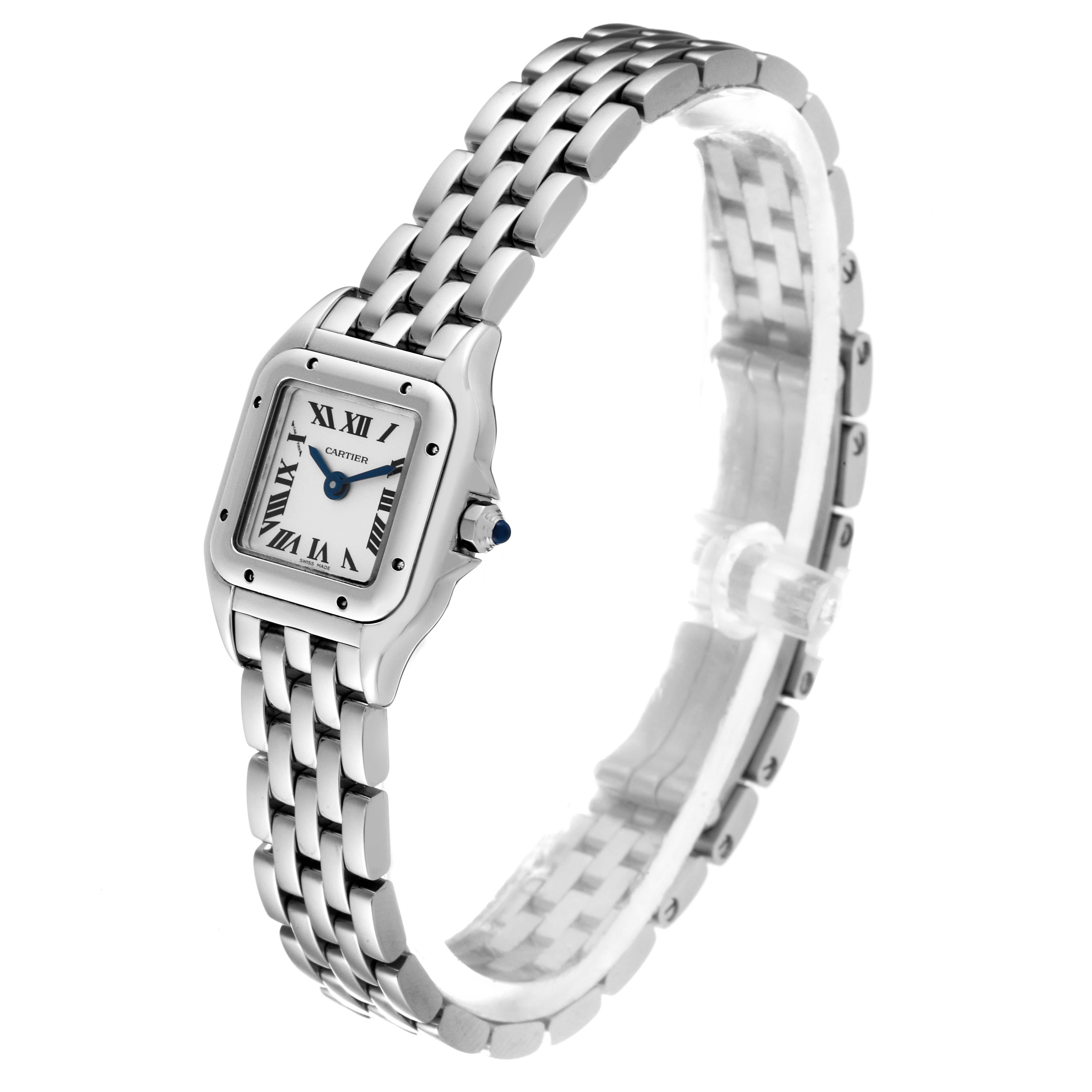 Cartier Montre Panthère Mini en acier inoxydable pour femme WSPN0019 non portée en vente 4