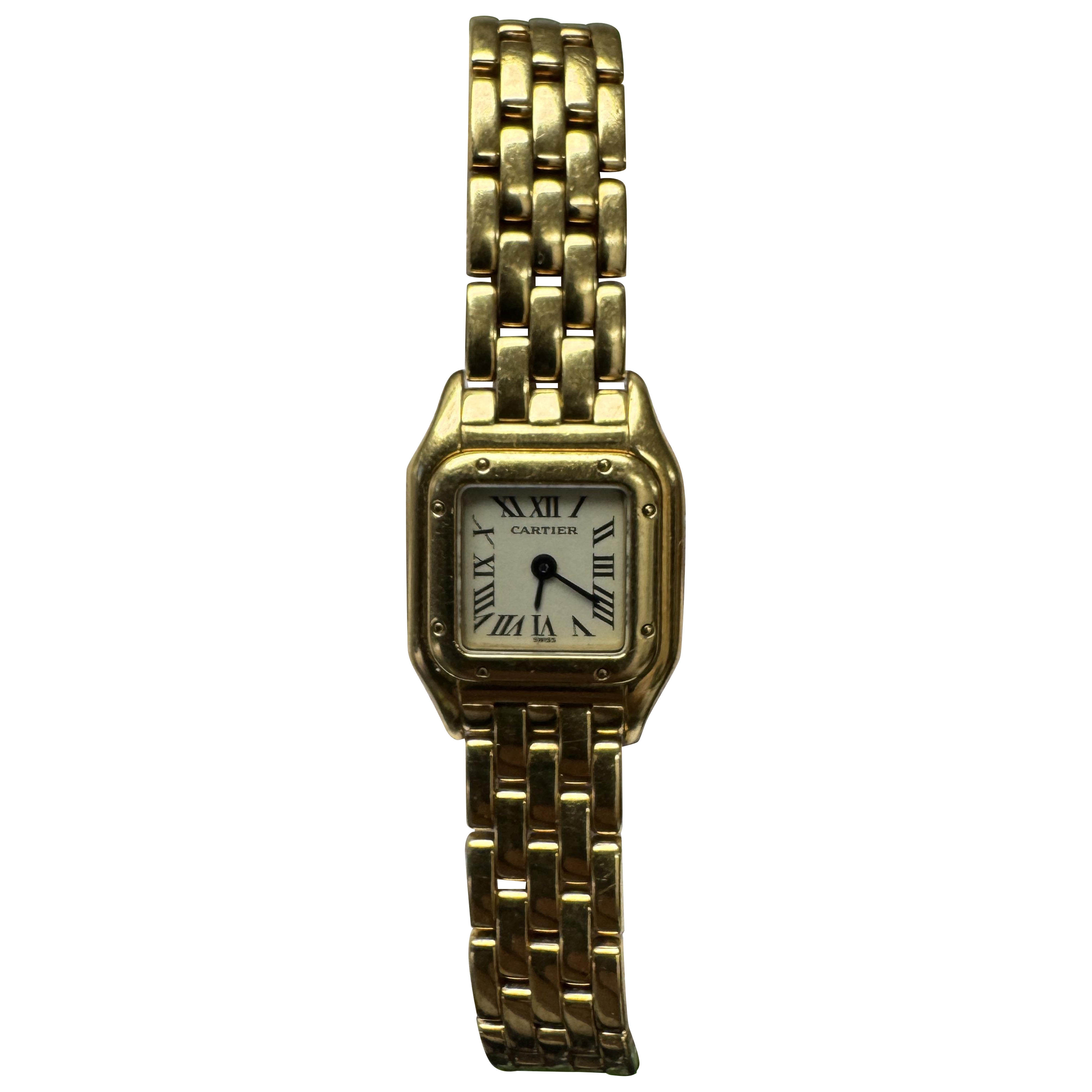 Montre Femme Cartier Panthere Mini W25034B9 en or jaune 18K en vente