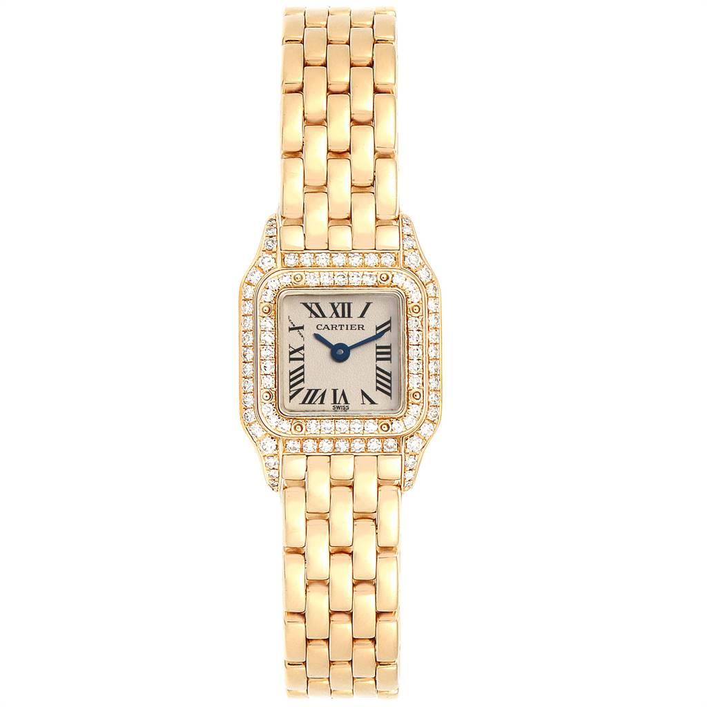Cartier Panthere Mini Yellow Gold Diamond Special Edition Ladies Watch 1131 For Sale At 1stdibs