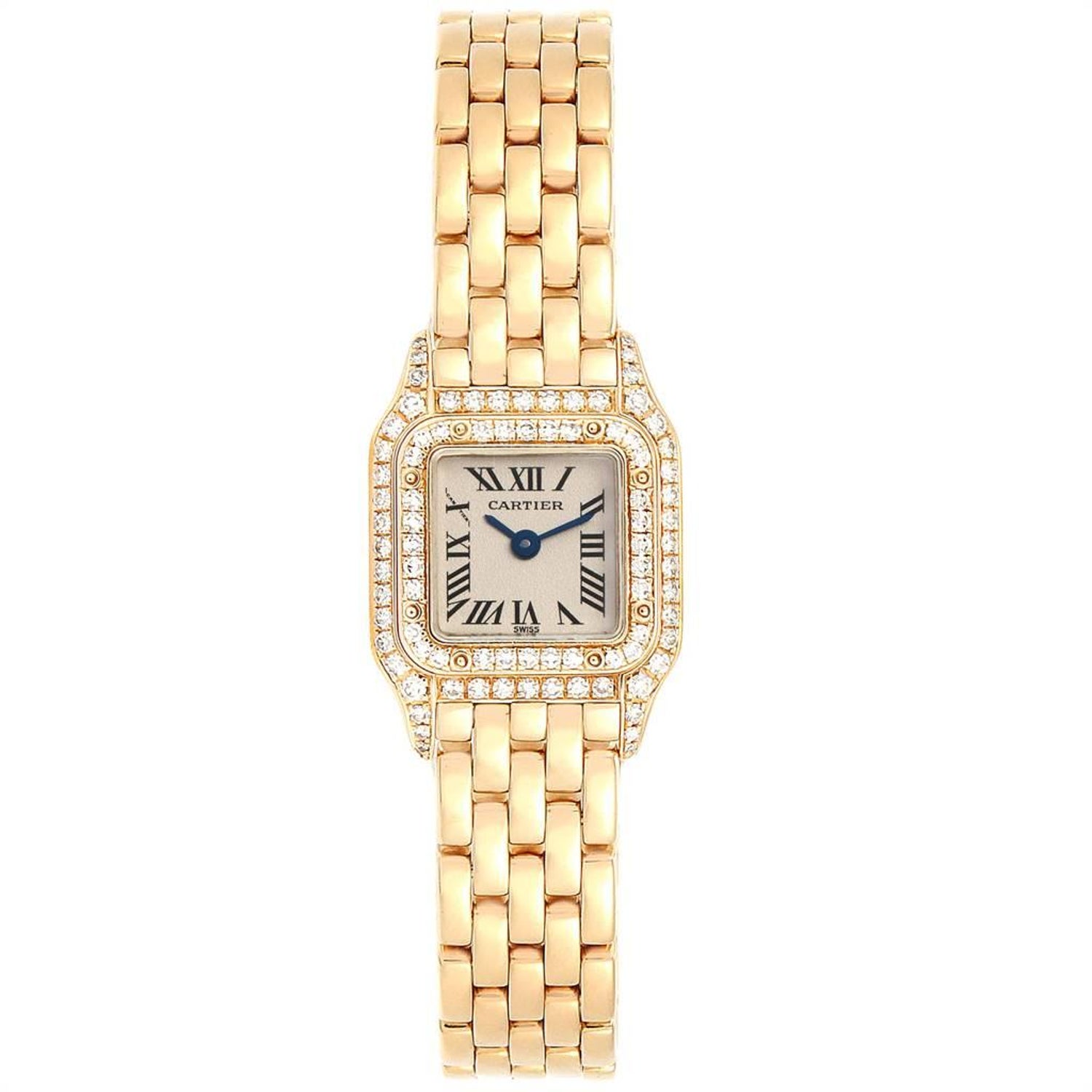 Cartier Panthere Mini Yellow Gold Diamond Special Edition Ladies Watch 1131 For Sale At 1stdibs