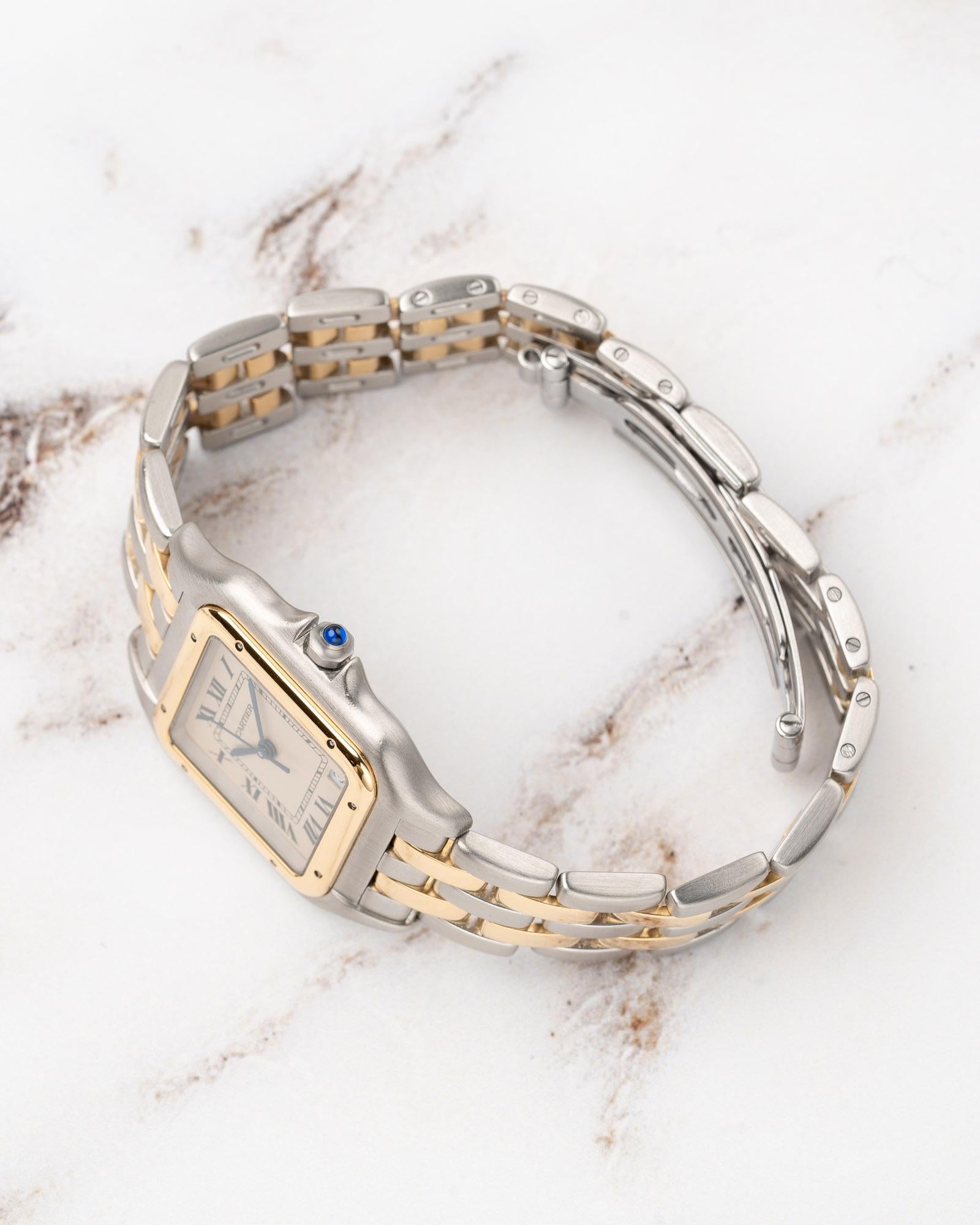 Cartier Panthère MM 183949 YG/SS 2 Row 1990s For Sale 3