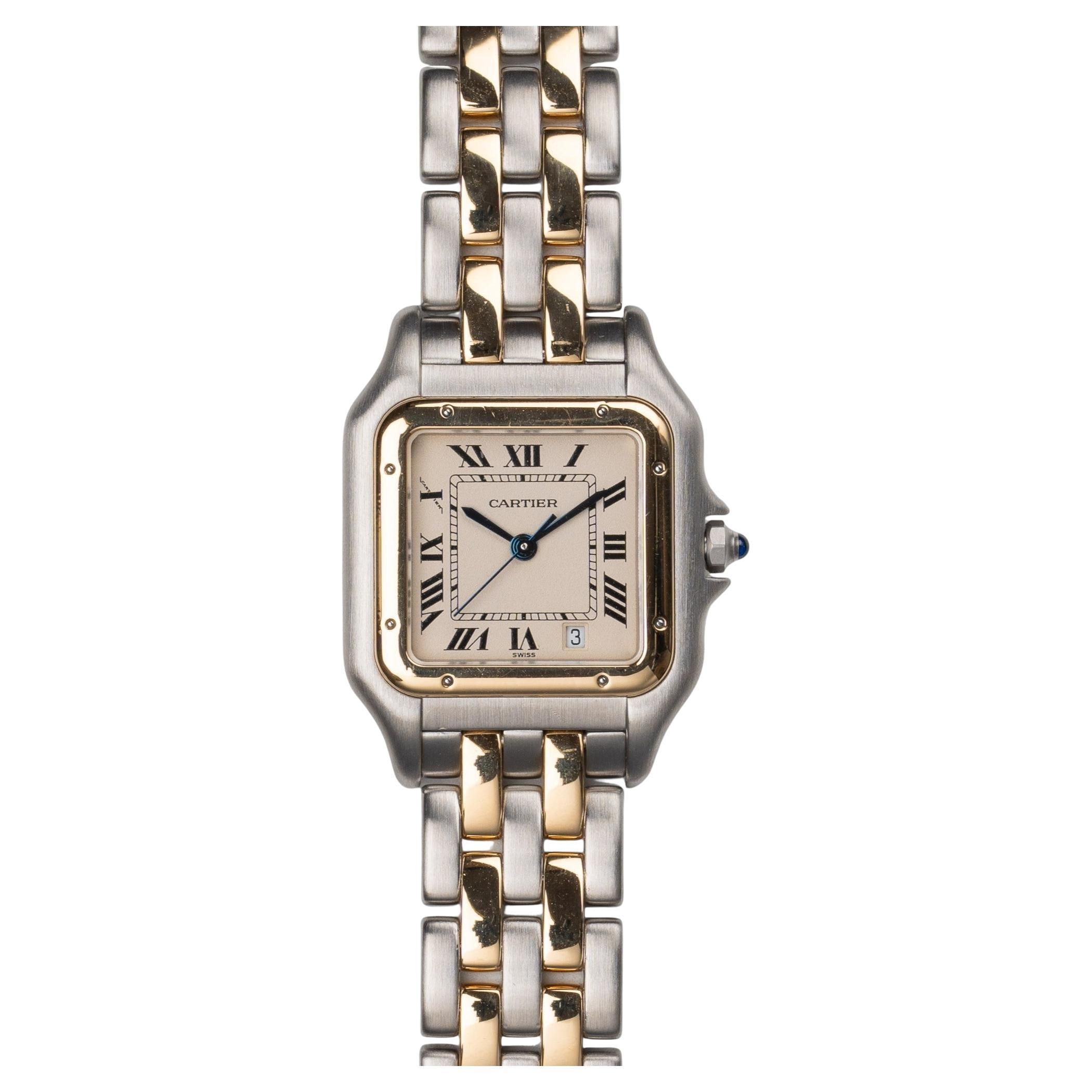 Cartier Panthère MM 183949 YG/SS 2 Row 1990s For Sale