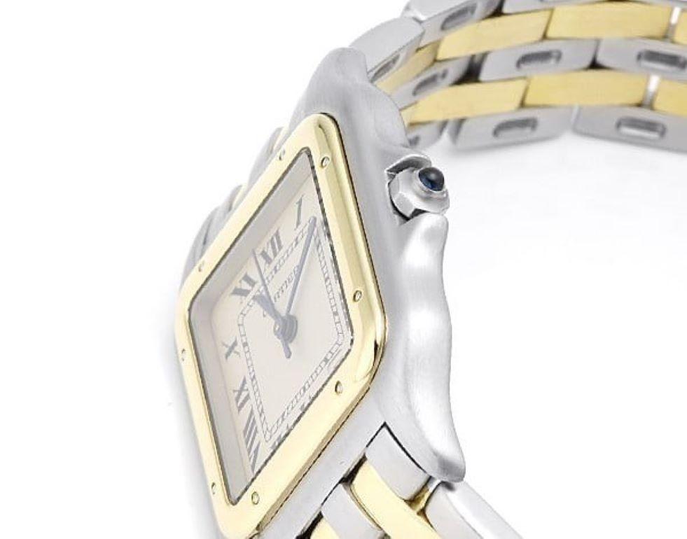 Cartier Panthère MM W25028B6 - Iconic Gold & Stainless Steel Men's Watch In Good Condition In Holtsville, NY