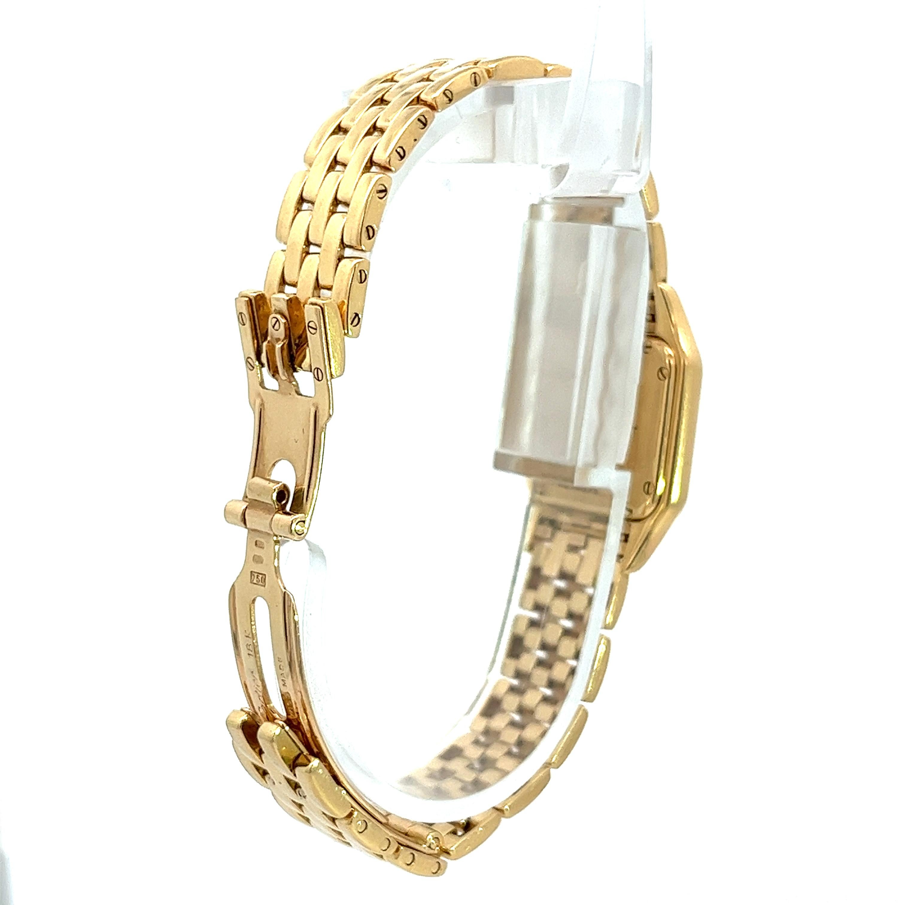Women's Cartier Panthere MOP 22mm Factory Diamond Bezel Watch in 18K Yellow Gold
