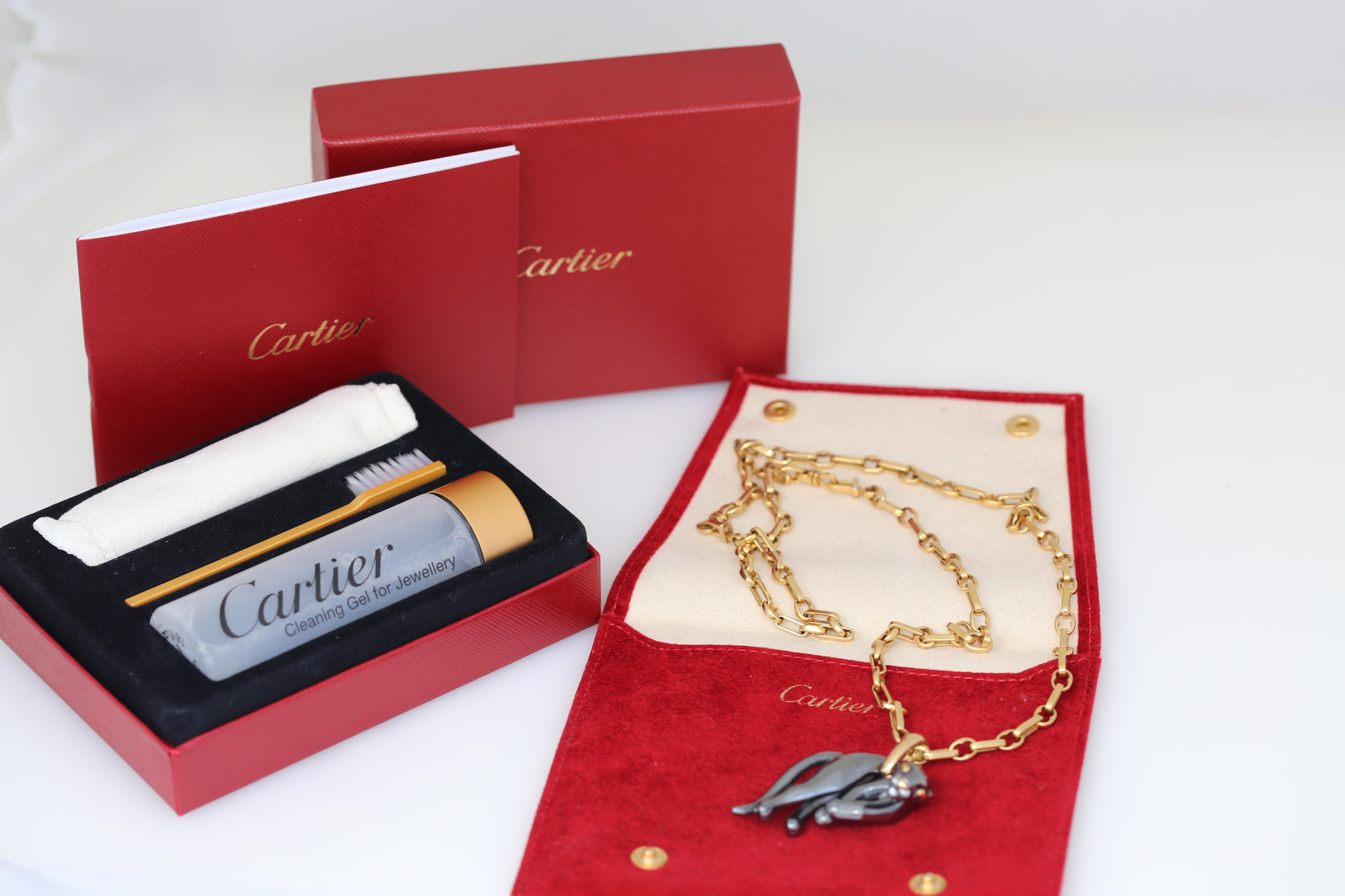 Cartier Panthère Necklace Pendant 18 Karat Yellow Gold Chain, 1990 7
