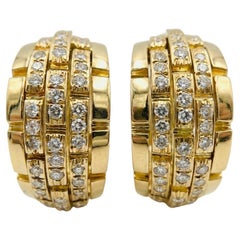 Cartier Panthère Oriane 18K Yellow Gold Diamond Hoop Earrings