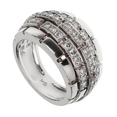 Cartier Panthere Oriane Diamante Oro Bianco 18 carati Anello Cocktail Sz 7