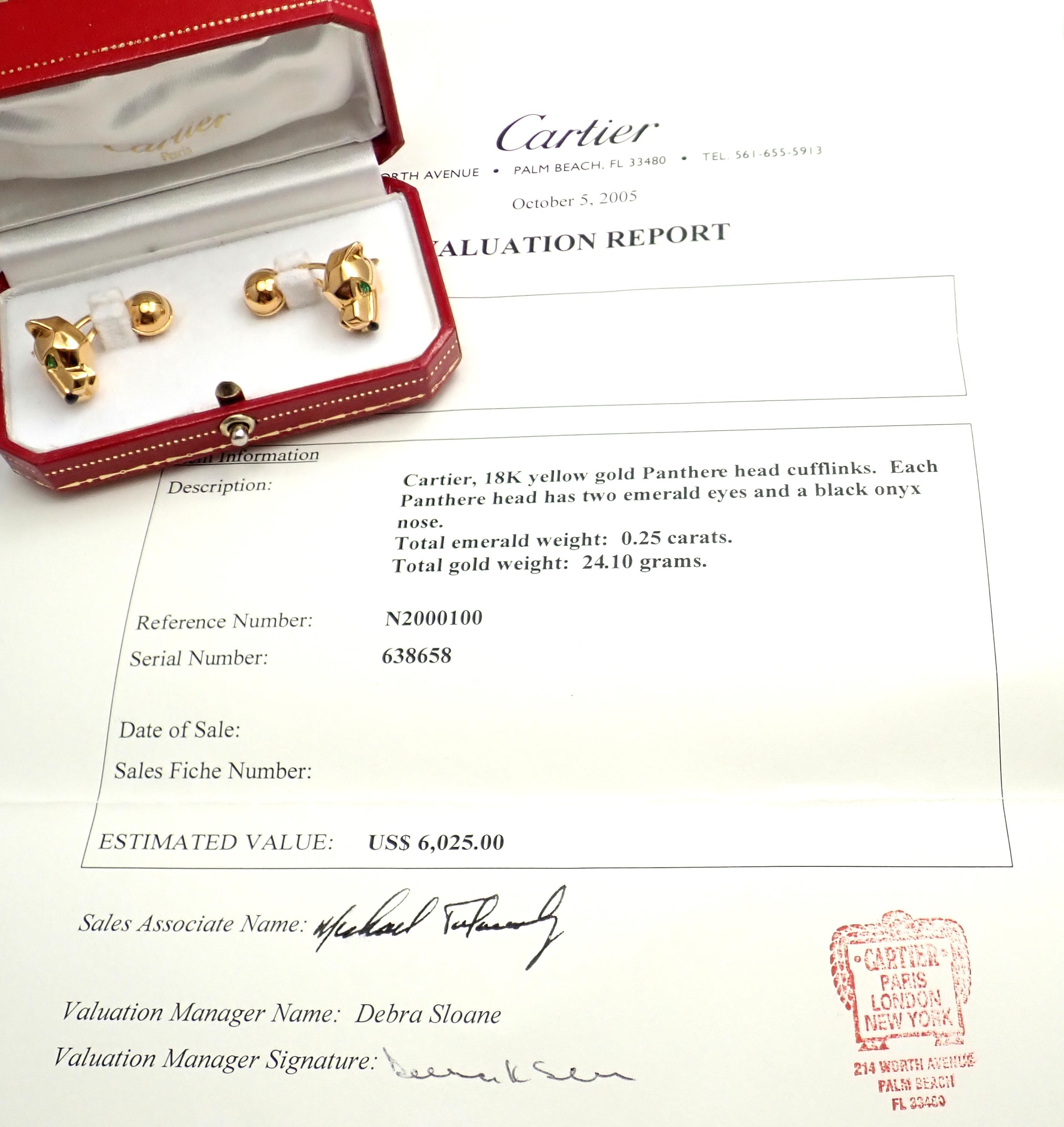 cartier panther cufflinks