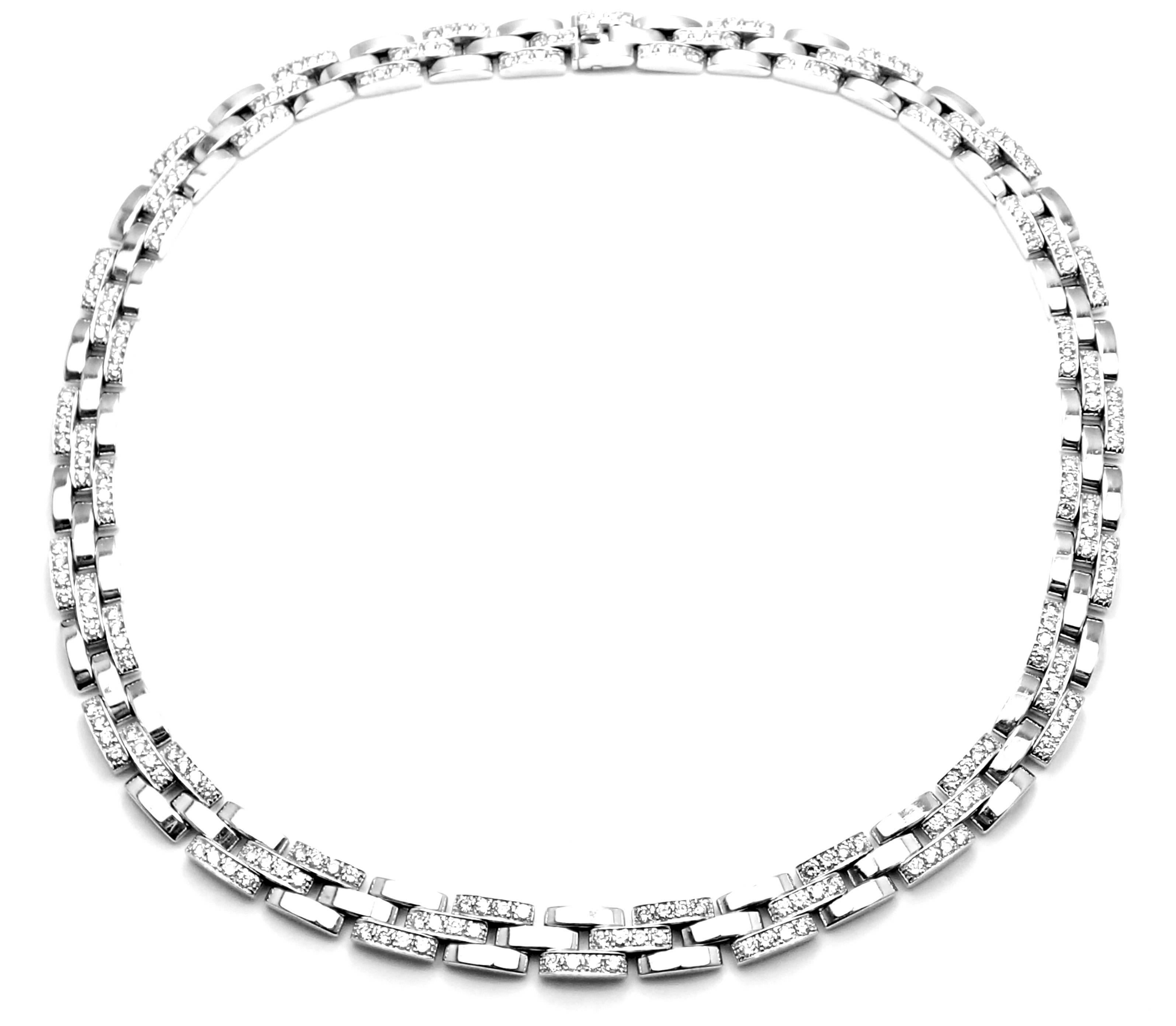 Cartier Panthere Panther Maillon Diamond White Gold Necklace In New Condition In Holland, PA