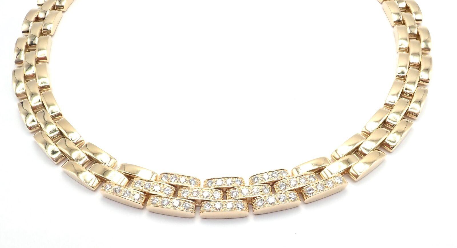 Cartier Panthere Panther Maillon Diamond Yellow Gold Necklace 5