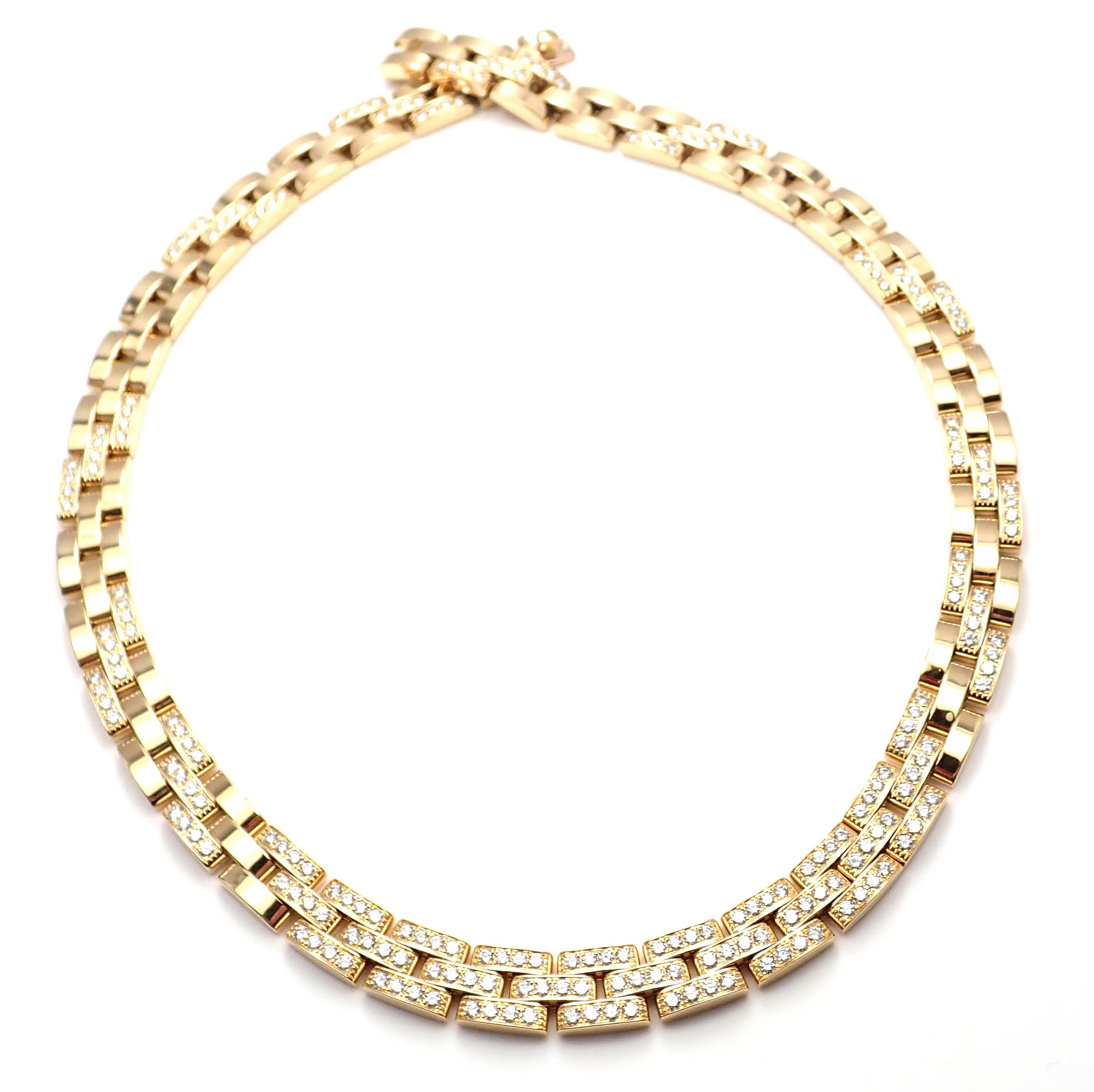Cartier Panthere Panther Maillon Diamond Yellow Gold Necklace 7