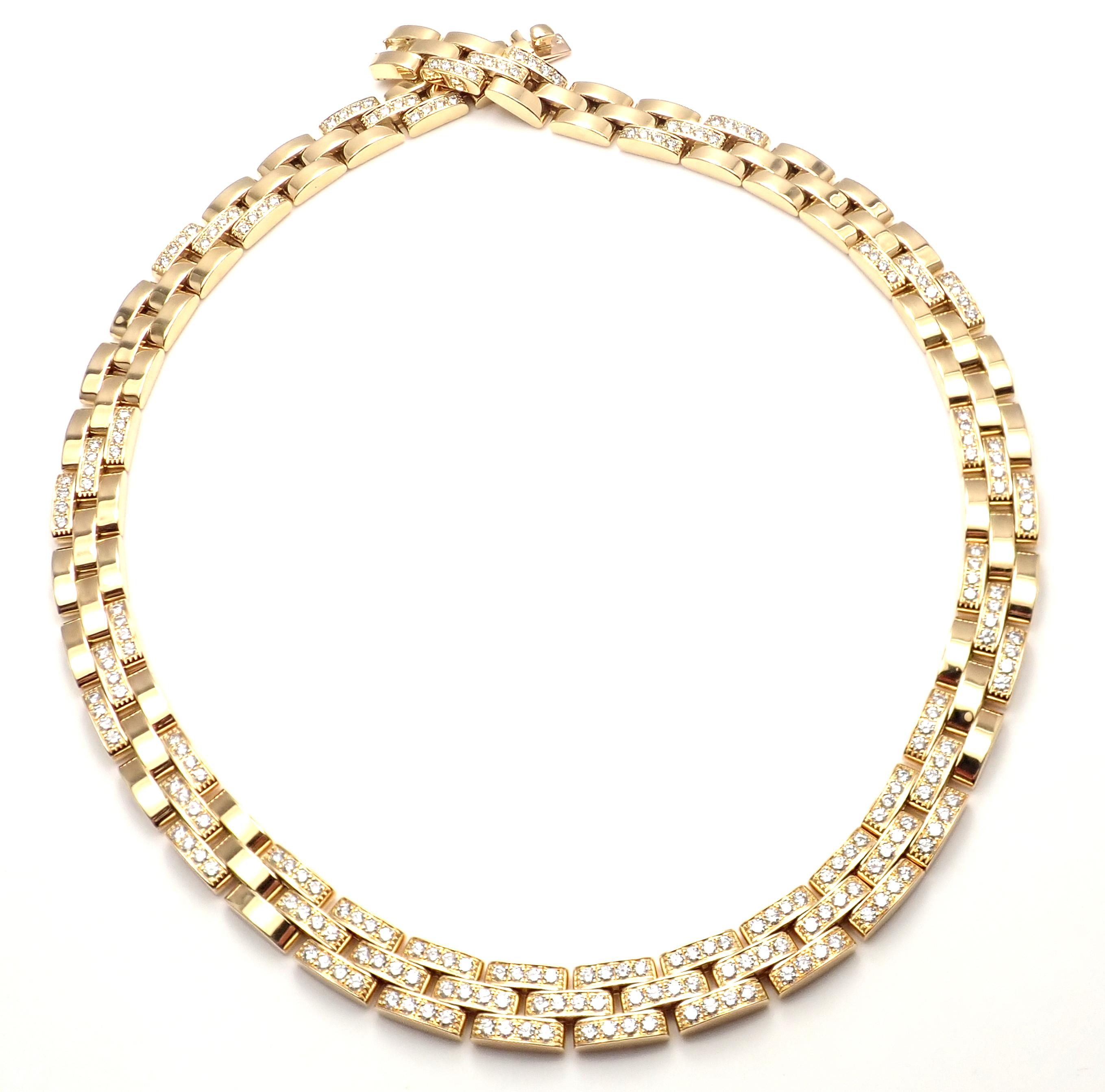 Cartier Panthere Panther Maillon Diamond Yellow Gold Necklace 8