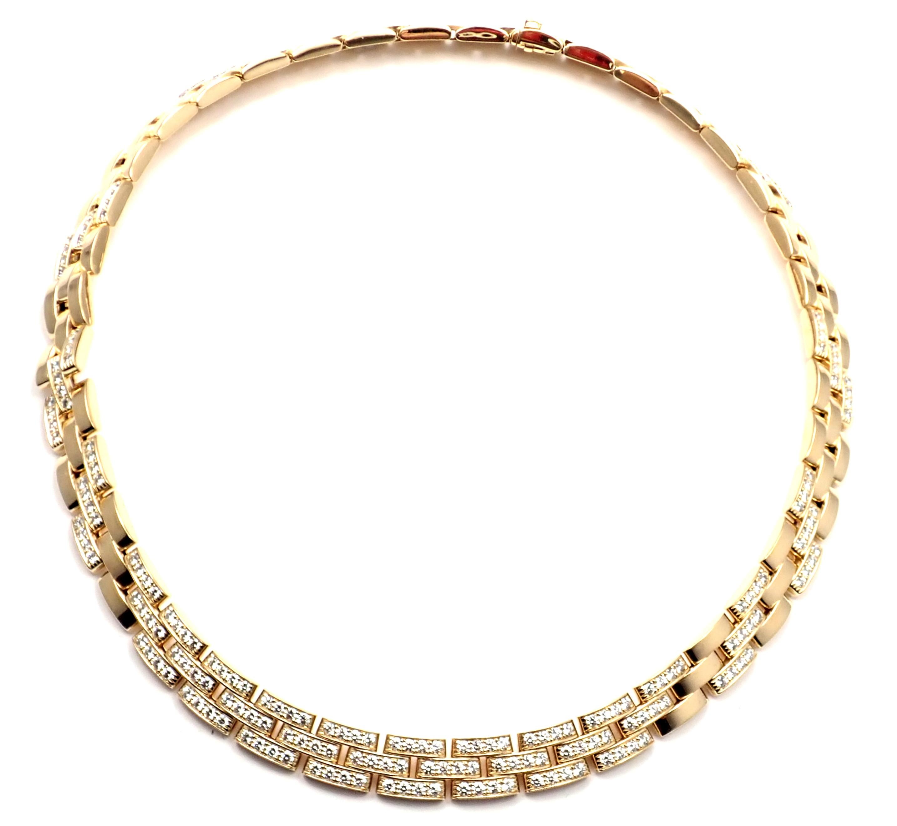 Cartier Panthere Panther Maillon Diamond Yellow Gold Necklace In Excellent Condition In Holland, PA