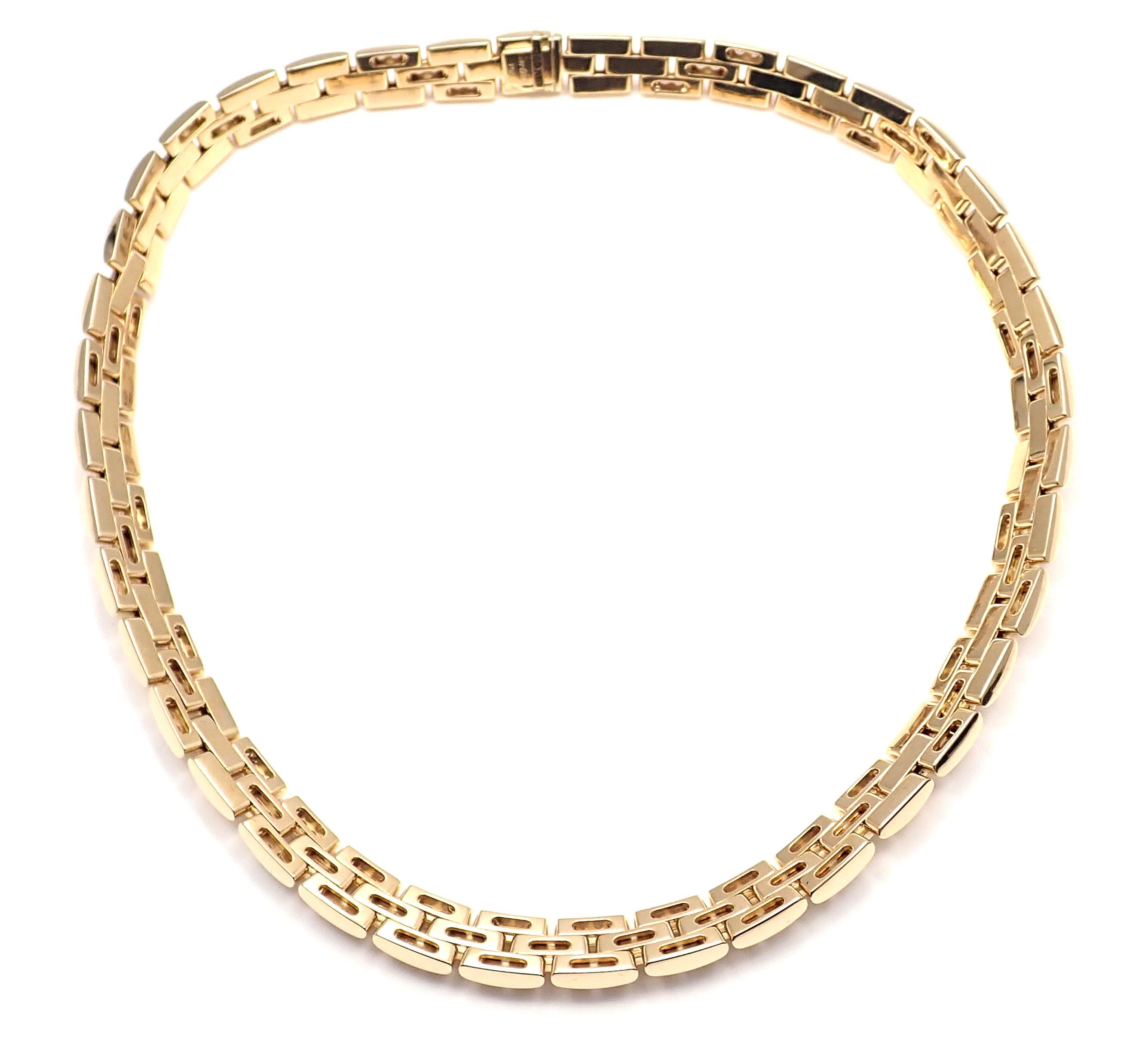 Women's or Men's Cartier Panthere Panther Maillon Diamond Yellow Gold Necklace