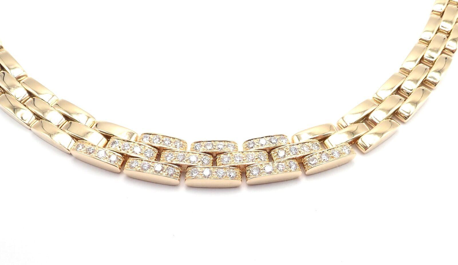 Cartier Panthere Panther Maillon Diamond Yellow Gold Necklace In Excellent Condition In Southampton, PA