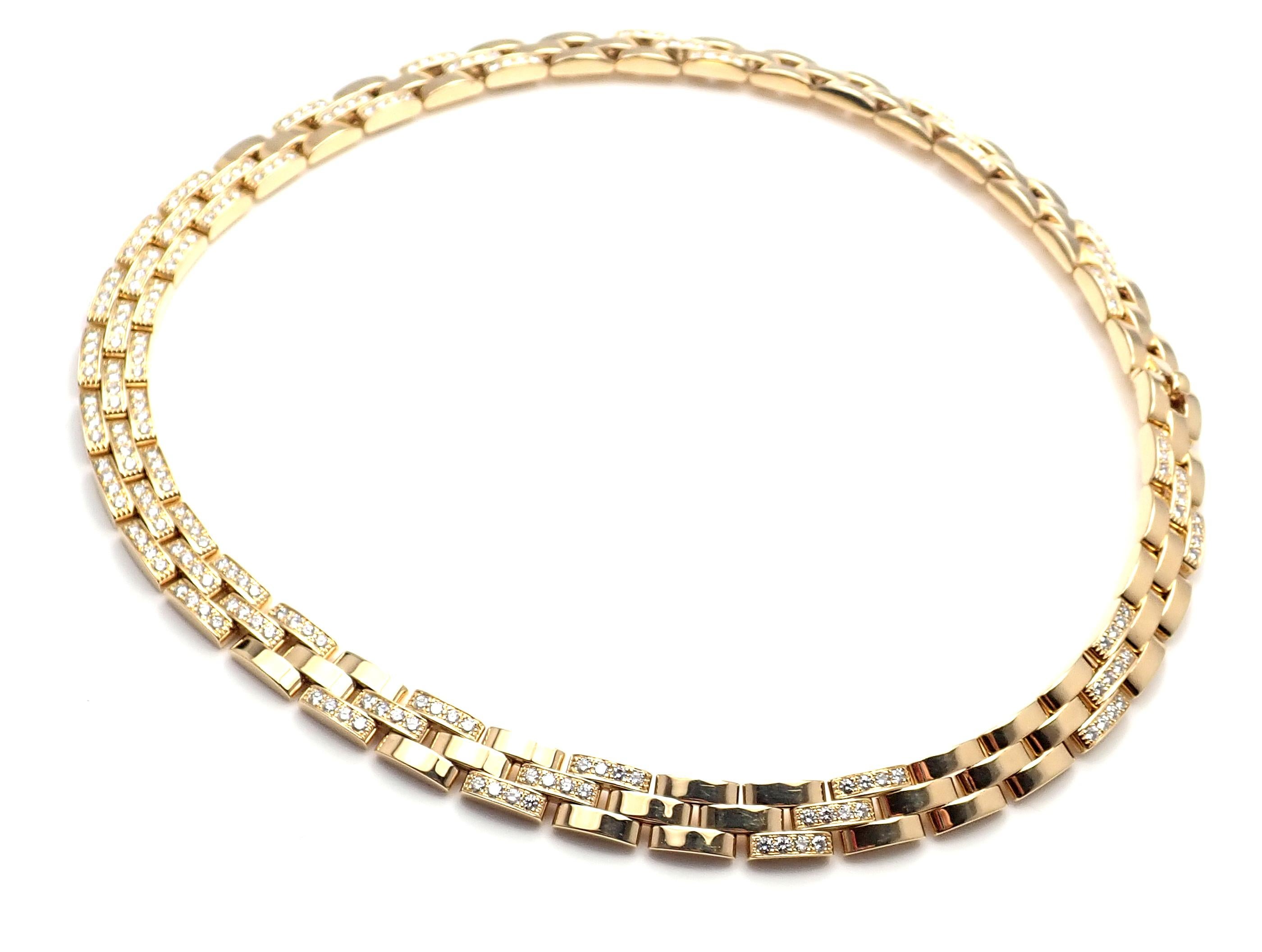 Cartier Panthere Panther Maillon Diamond Yellow Gold Necklace 1
